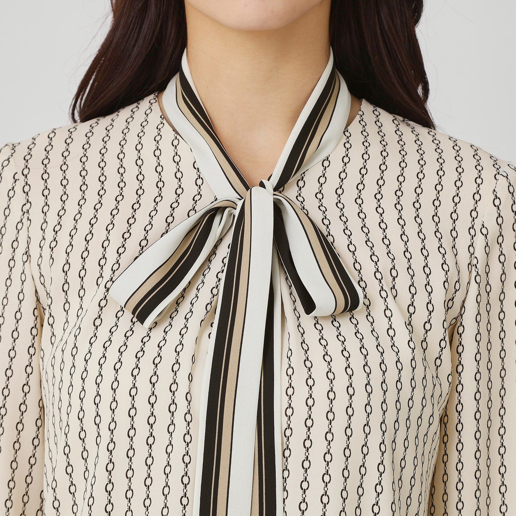 COUP DE CHANCE「【手洗い可／日本製】チェーン柄ブラウス」|シャツ・ブラウス|