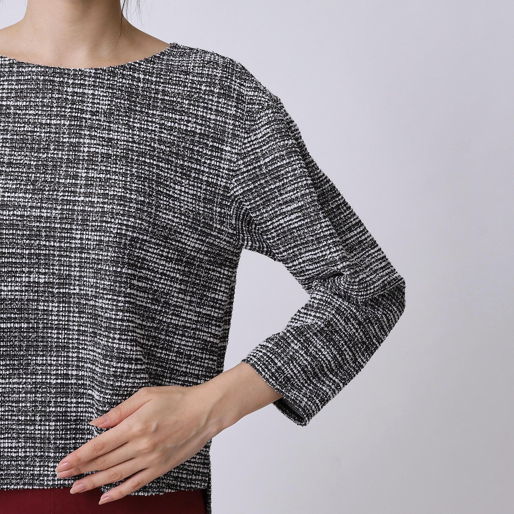 COUP DE CHANCE「【手洗い可／日本製／ジャージ素材／セットアップ可】ラメ意匠素材トップス」|Tシャツ・カットソー|