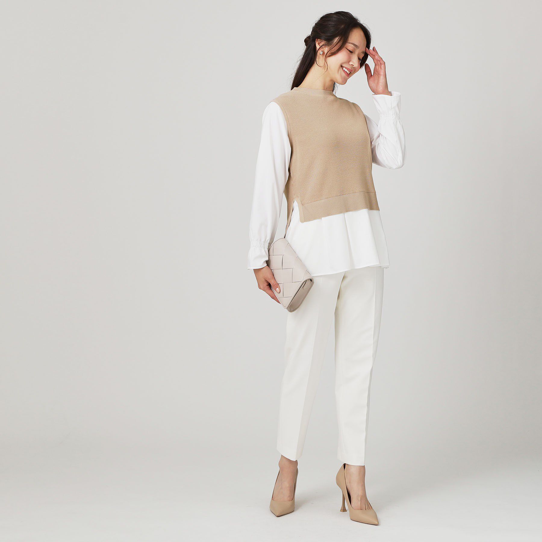 COUP DE CHANCE「【手洗い可】重ね着風ニットトップス」|ニット・セーター|