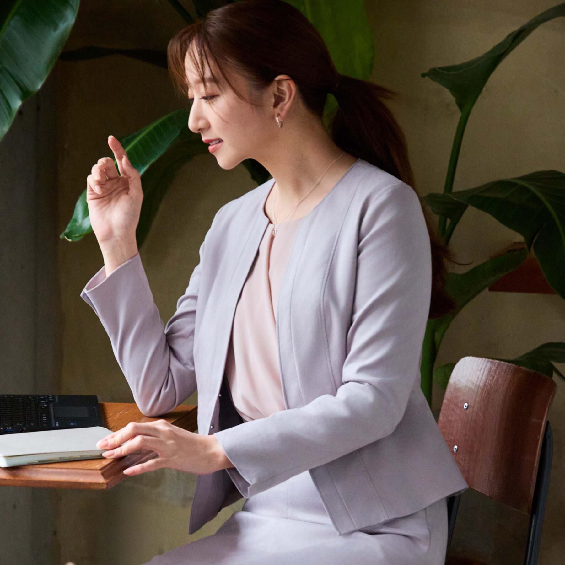 COUP DE CHANCE「【手洗い可／日本製】スェード調ノーカラージャケット」|ノーカラージャケット|