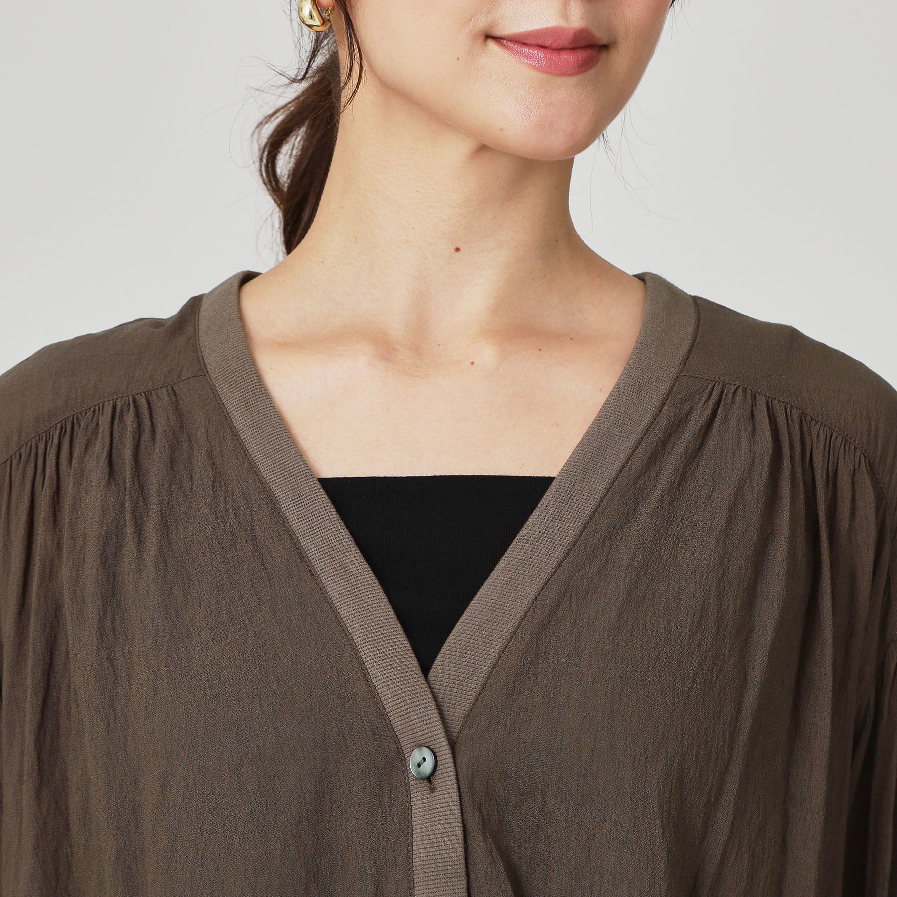 COUP DE CHANCE「【手洗い可】エアリーなシャツ風カーディガン」|カーディガン|