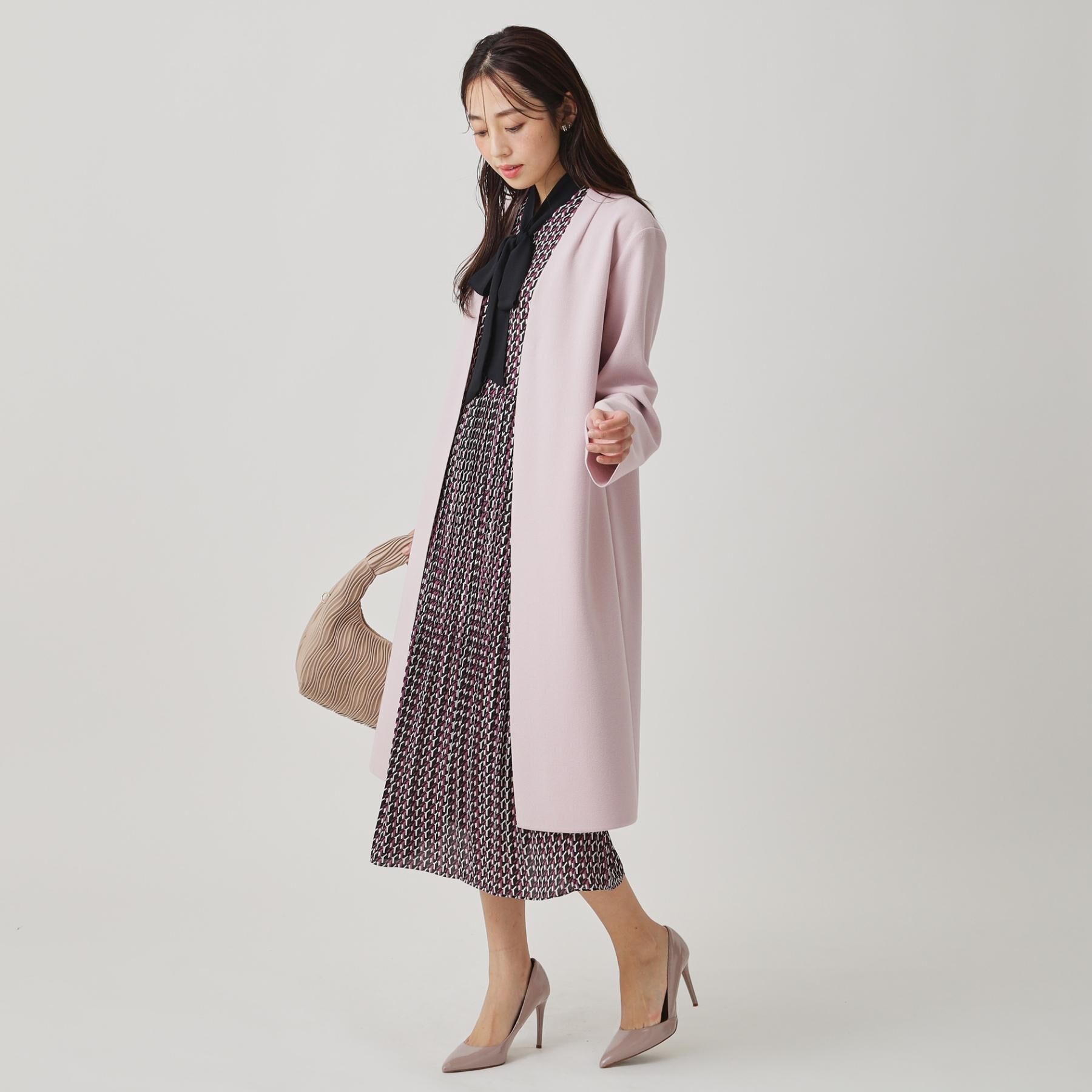 COUP DE CHANCE「【日本製／軽量】Iラインシルエットのコーディガン」|ノーカラーコート|