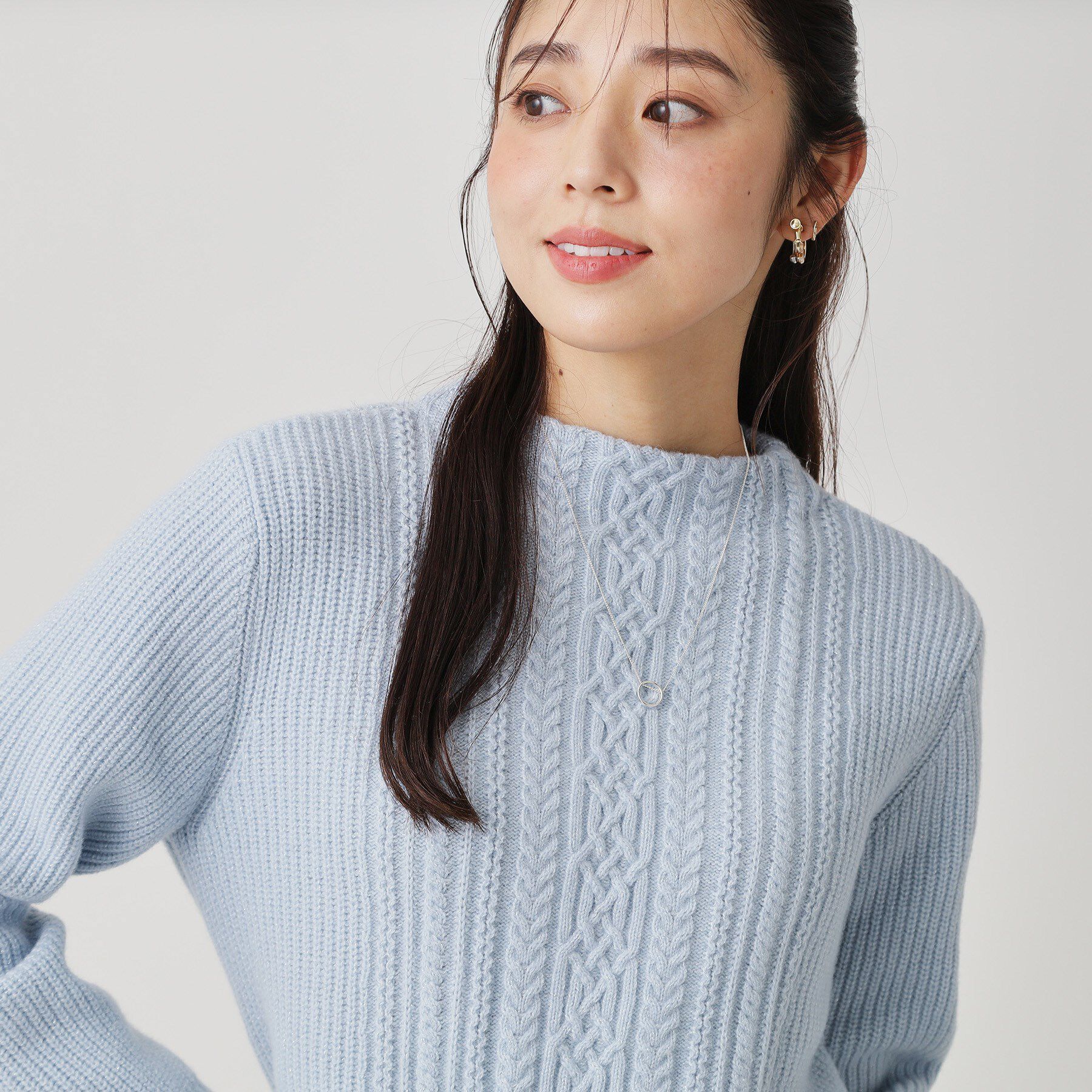 COUP DE CHANCE「【手洗い可／日本製】ケーブルデザインのニットトップス」|ニット・セーター|