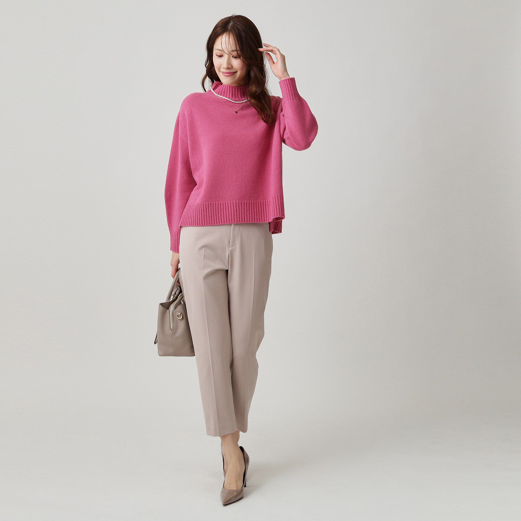 COUP DE CHANCE「【手洗い可／日本製／カシミヤ混】ミドルゲージのハイネックニットトップス」|ニット・セーター|