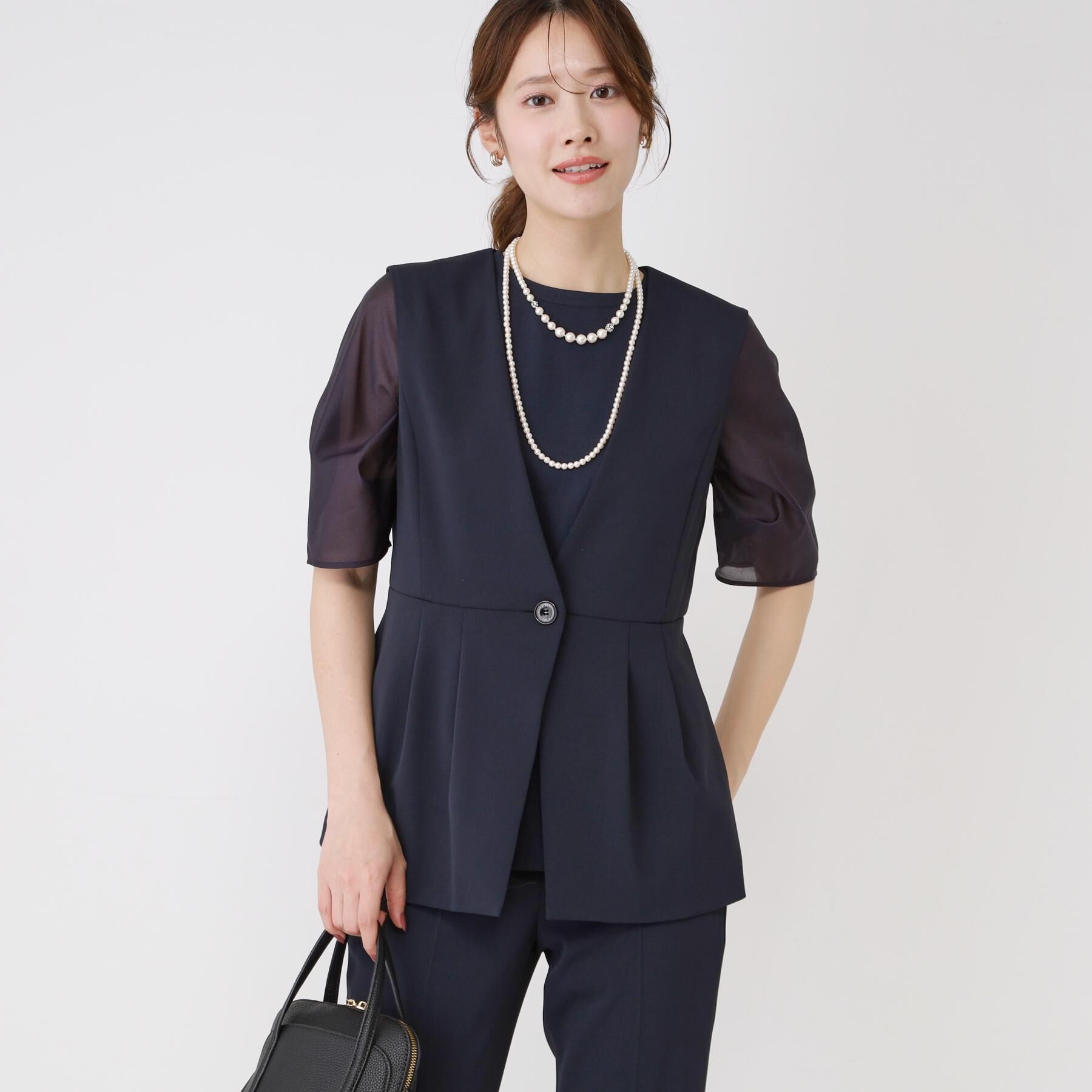 COUP DE CHANCE「【手洗い可／日本製／セットアップ可】カラーレスジレ」|ベスト・ジレ|