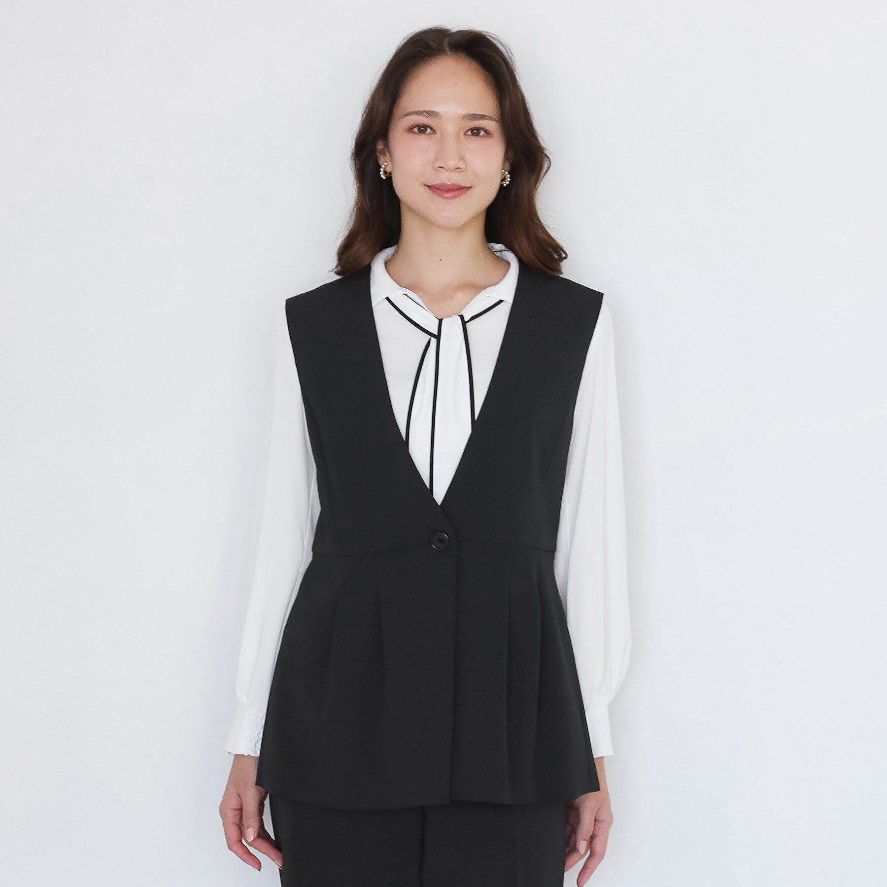 COUP DE CHANCE「【手洗い可／日本製／セットアップ可】カラーレスジレ」|ベスト・ジレ|