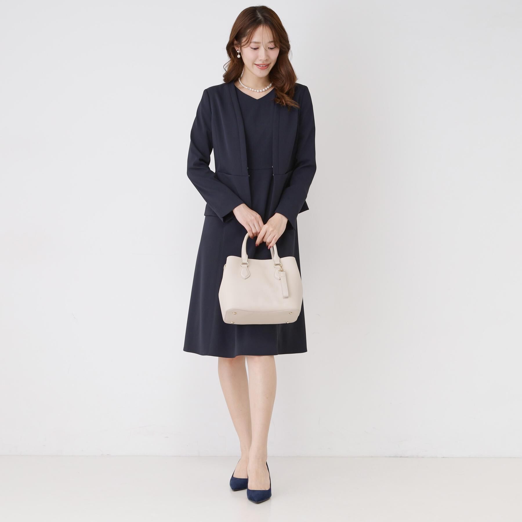 COUP DE CHANCE「【手洗い可／日本製／伸縮性／セットアップ可】共地ベルト付フレアーワンピース」|ワンピース|