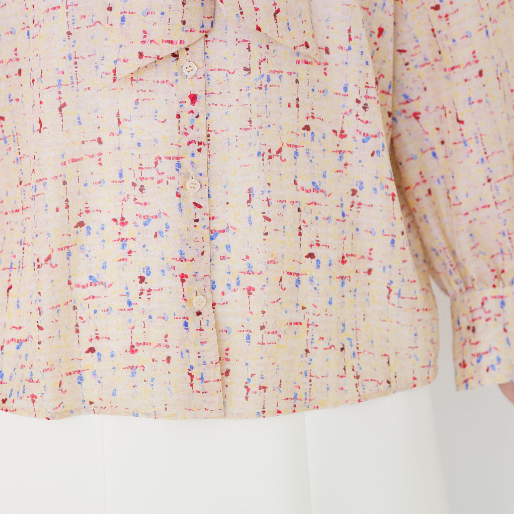 COUP DE CHANCE「【手洗い可／一枚着／ジャケットイン】プリントボウブラウス」|シャツ・ブラウス|