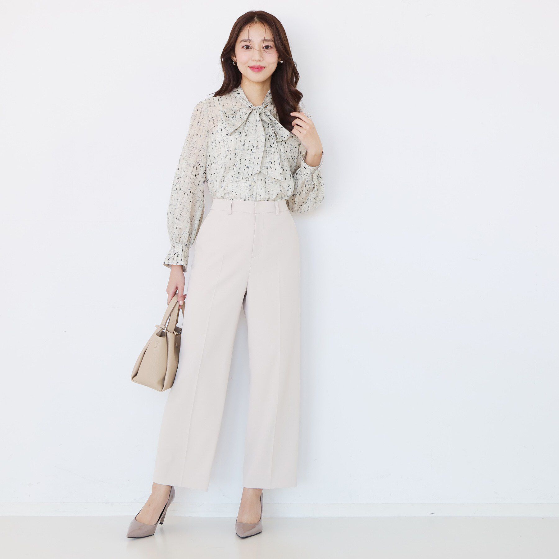 COUP DE CHANCE「【手洗い可／一枚着／ジャケットイン】プリントボウブラウス」|シャツ・ブラウス|