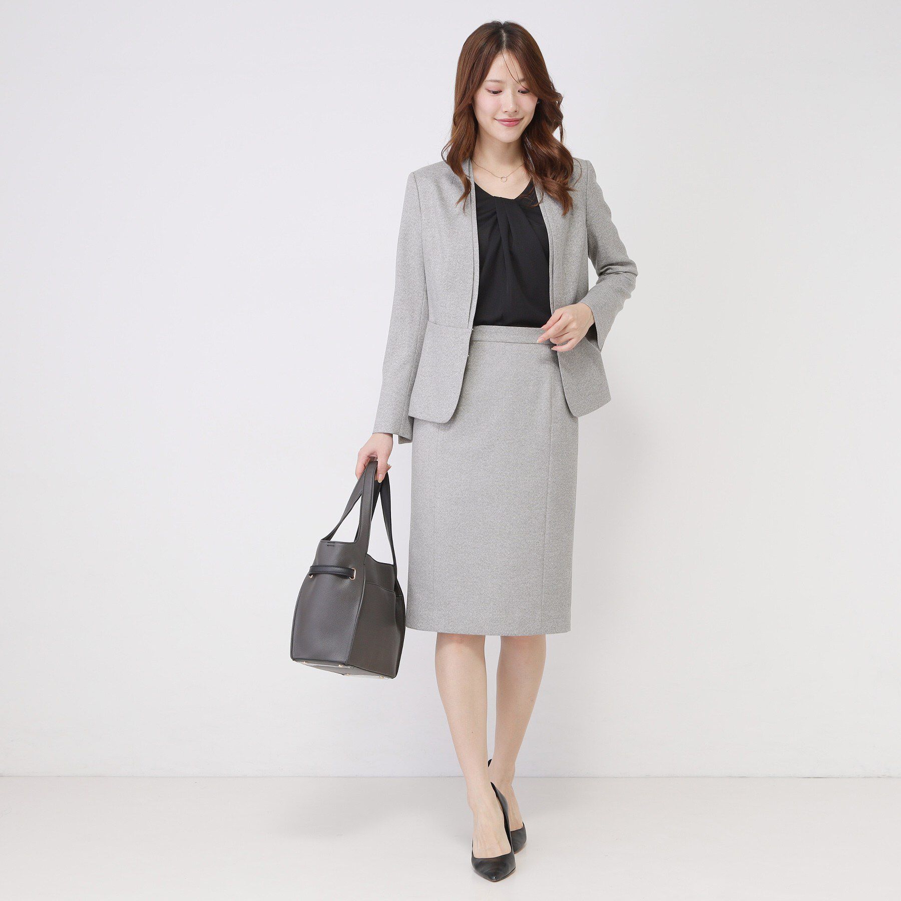 COUP DE CHANCE「【手洗い可／日本製／スーツ可】美シルエット カラーレスジャケット」|ノーカラージャケット|