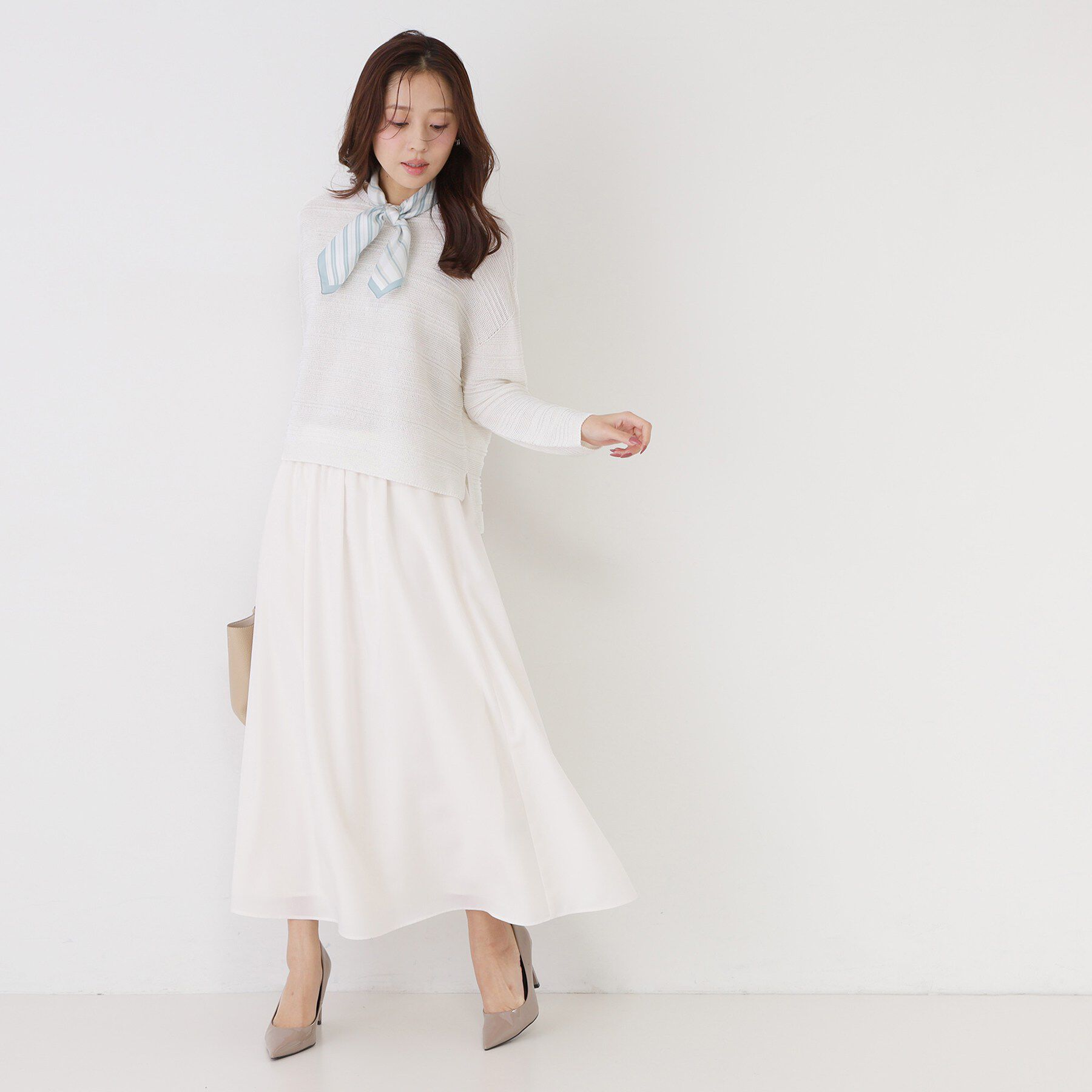 COUP DE CHANCE「【手洗い可／日本製／和紙使用】地柄ボーダーニット」|ニット・セーター|