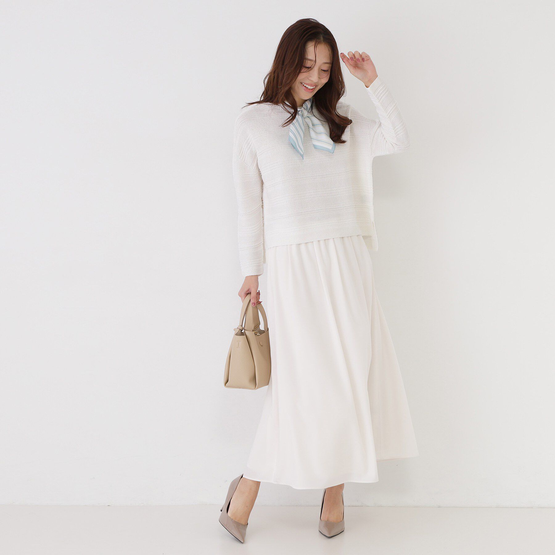 COUP DE CHANCE「【手洗い可／日本製／和紙使用】地柄ボーダーニット」|ニット・セーター|