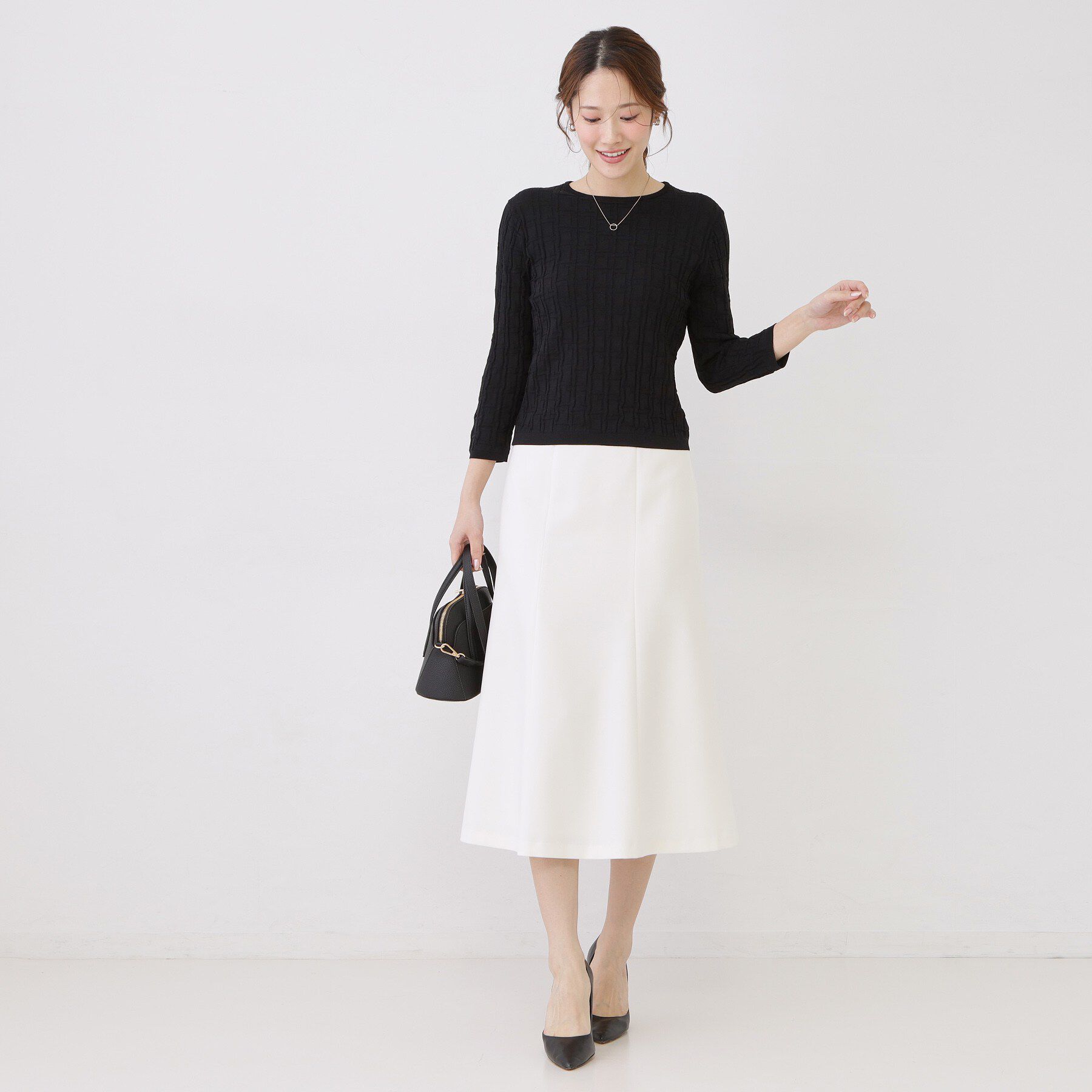 COUP DE CHANCE「【手洗い可/通勤】幾何柄編みニット」|ニット・セーター|