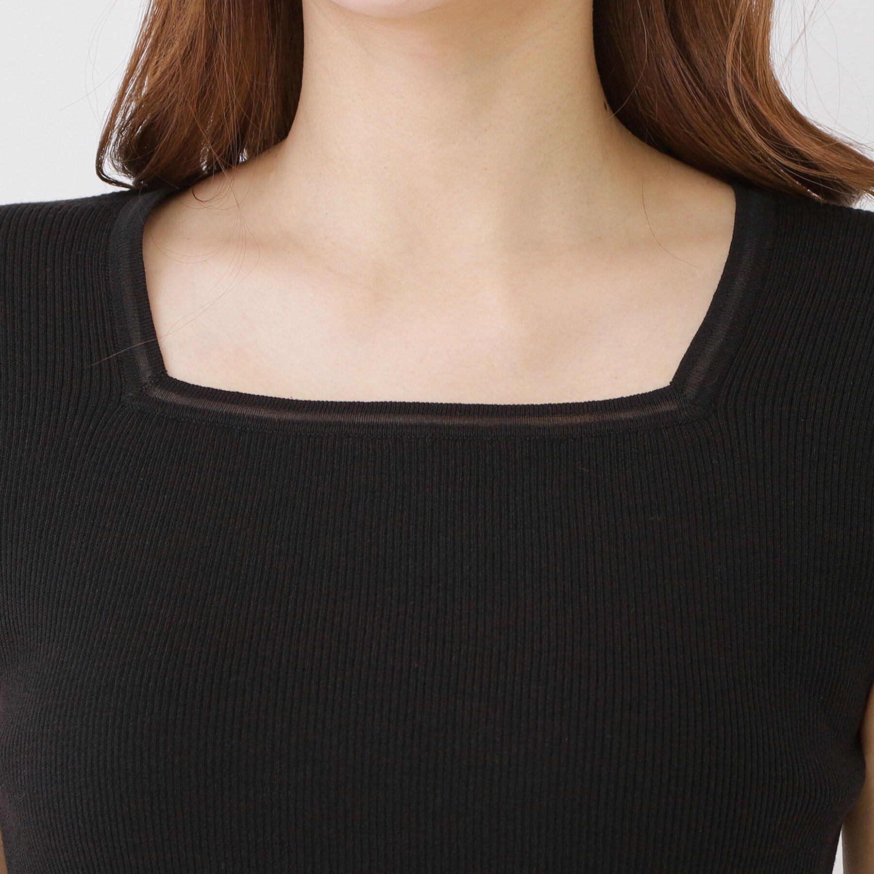 COUP DE CHANCE「【手洗い可/リブ素材 】スクエアネックノースリーブトップス」|ニット・セーター|