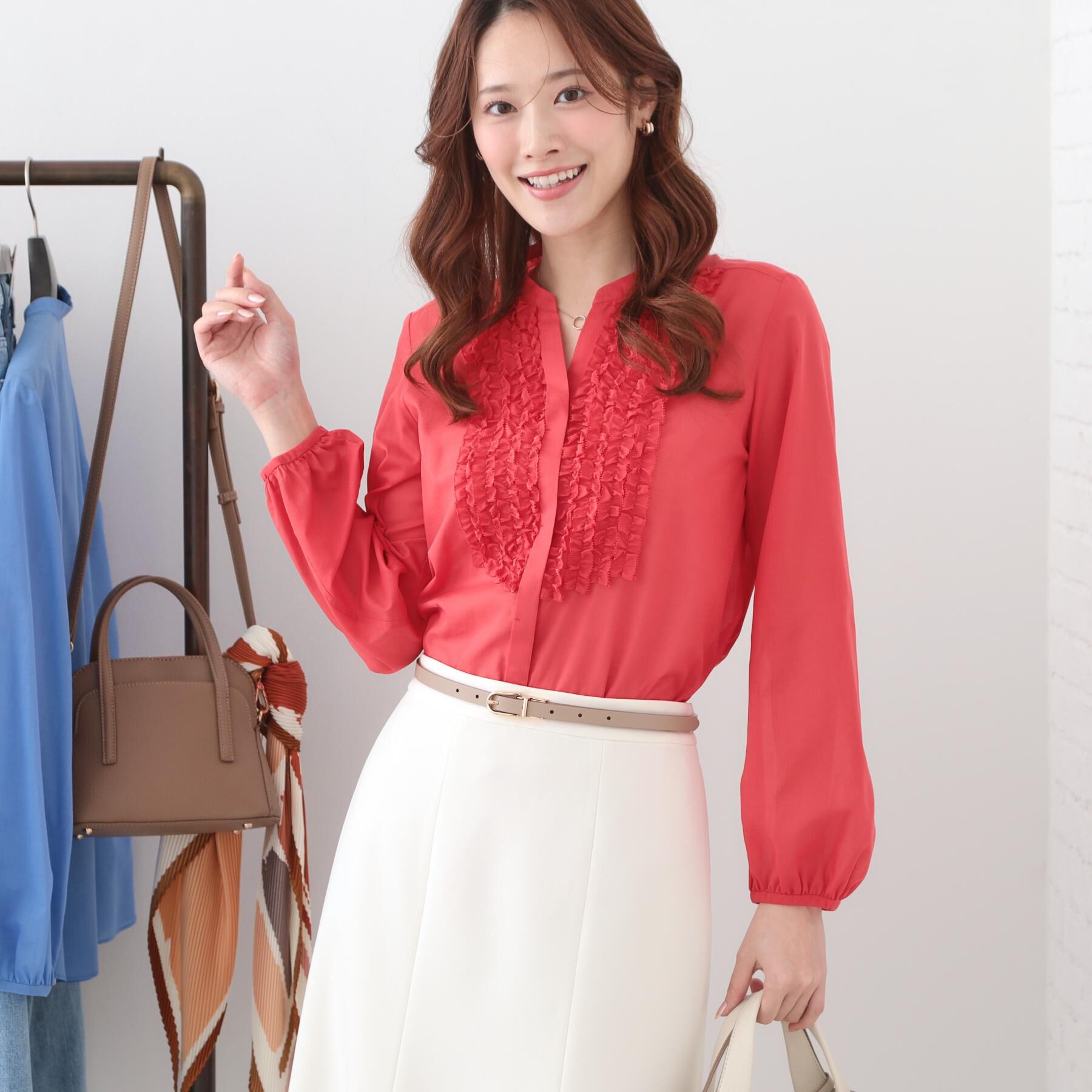 COUP DE CHANCE「【手洗い可/きれいめ】シアーローンフリルブラウス」|シャツ・ブラウス|