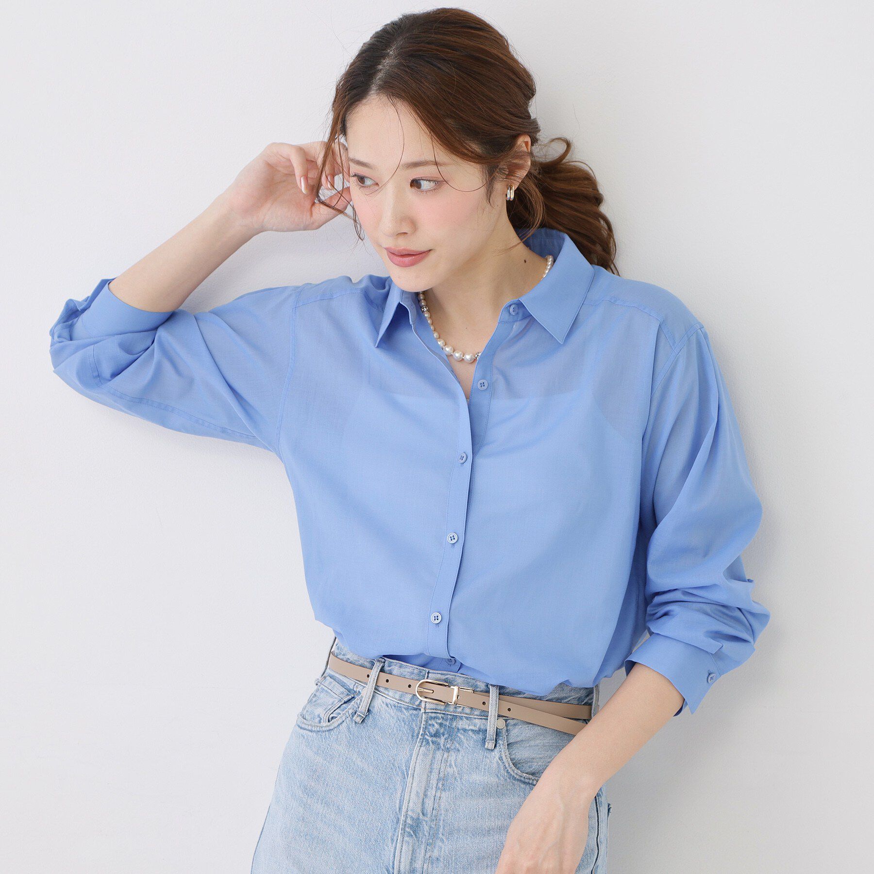 COUP DE CHANCE「【手洗い可／ソフトな風合い】シアーローンシャツ」|シャツ・ブラウス|