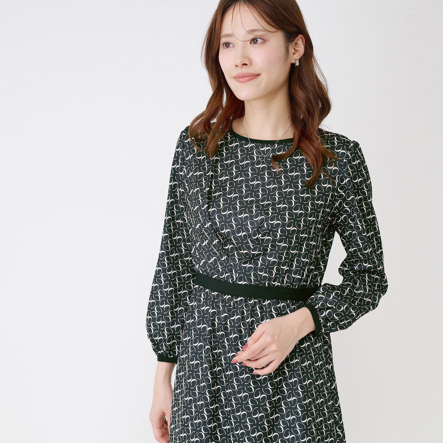 COUP DE CHANCE「【手洗い可】幾何柄プリントワンピース」|ワンピース|