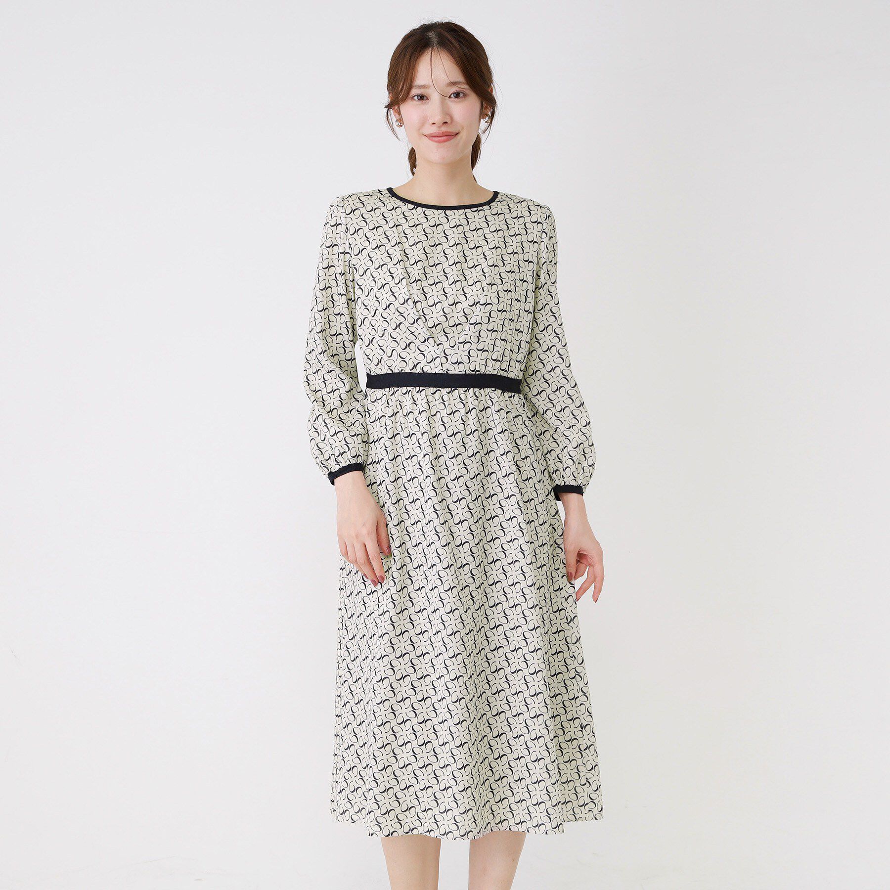 COUP DE CHANCE「【手洗い可】幾何柄プリントワンピース」|ワンピース|