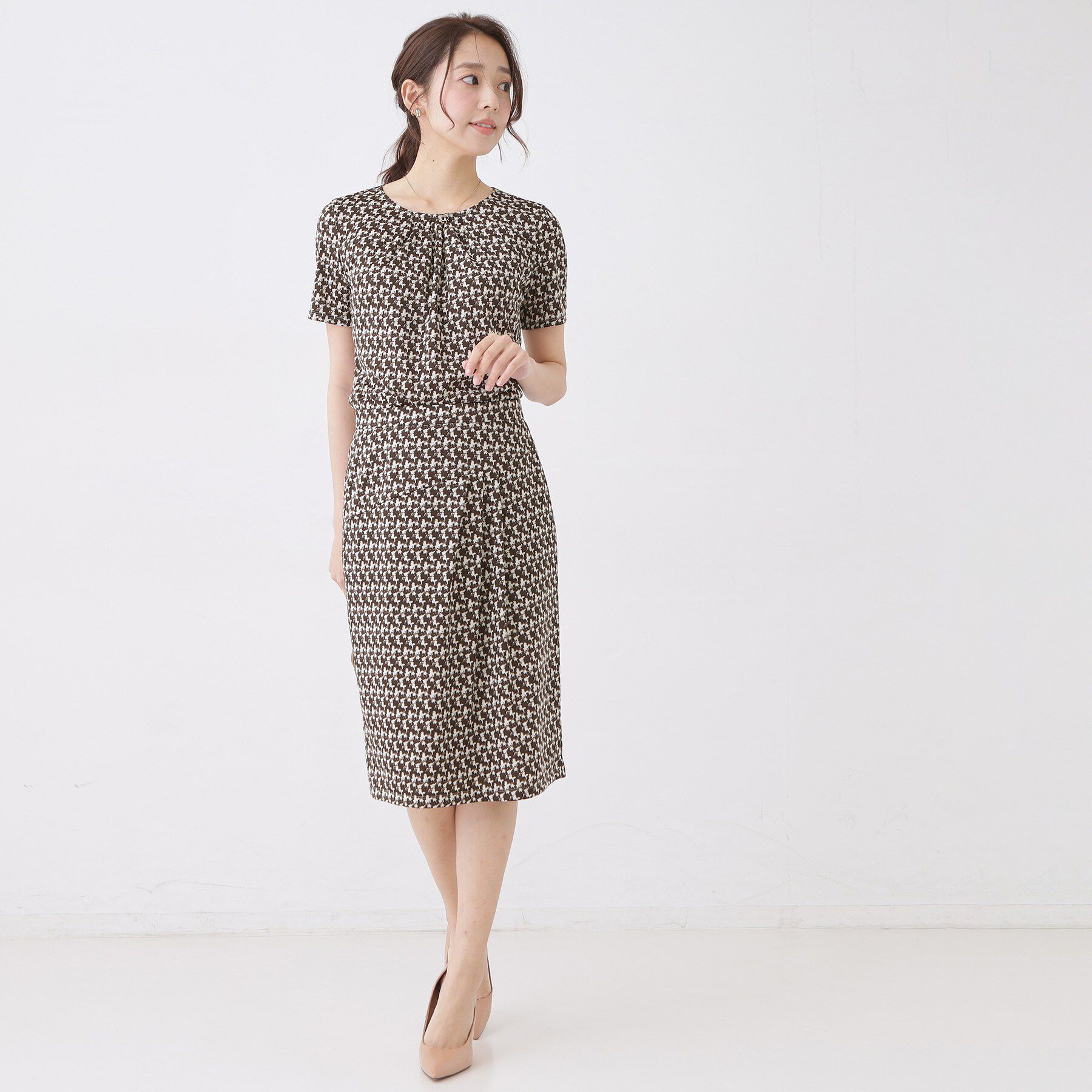 COUP DE CHANCE「【手洗い可／日本製／セットアップ可】幾何柄タイトスカート」|スカート|