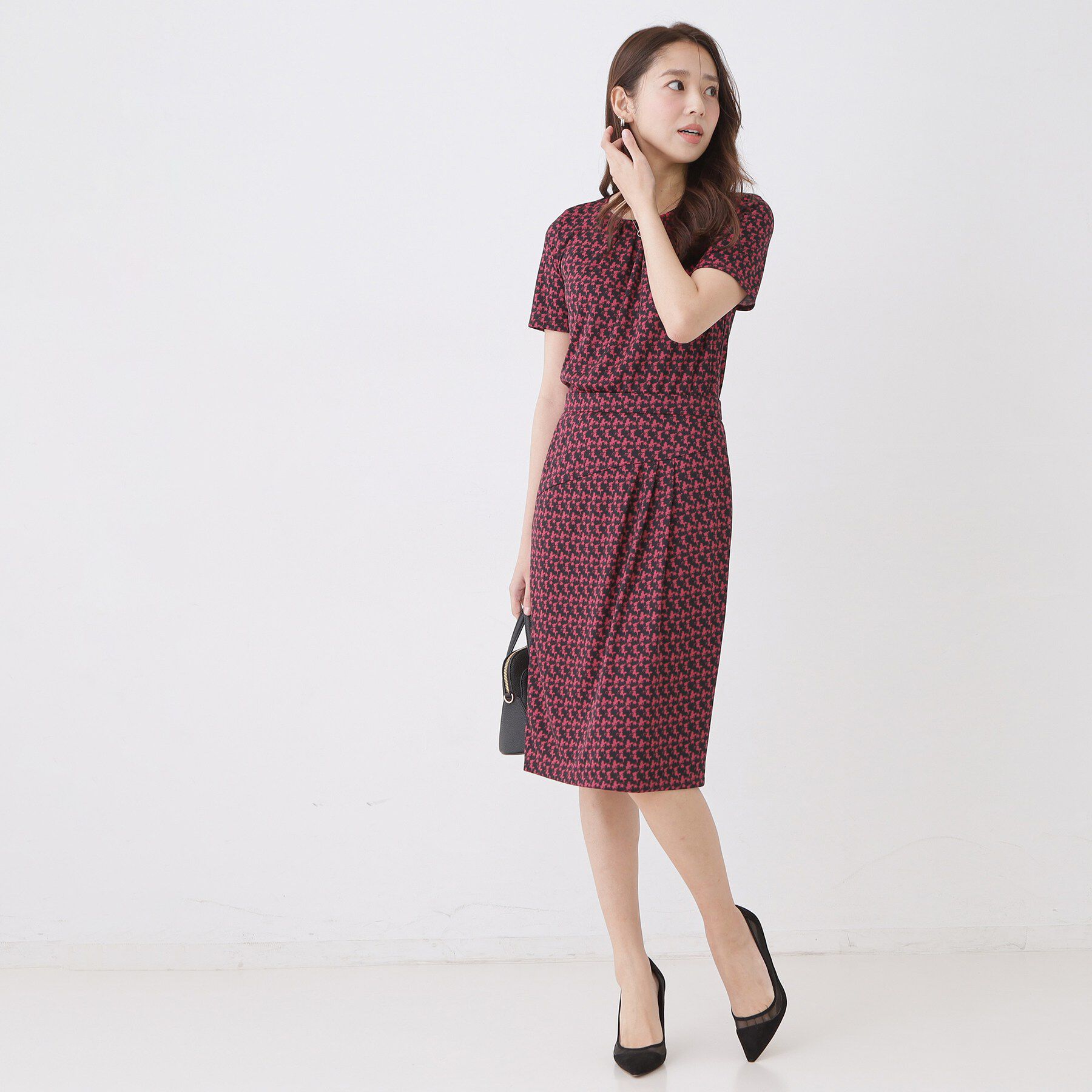 COUP DE CHANCE「【手洗い可／日本製／セットアップ可】幾何柄タイトスカート」|スカート|