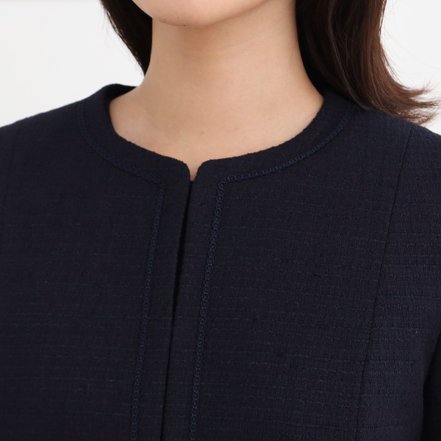 Reflect「【フォーマル/セットアップ可】ツイードジャケット」|ノーカラージャケット|