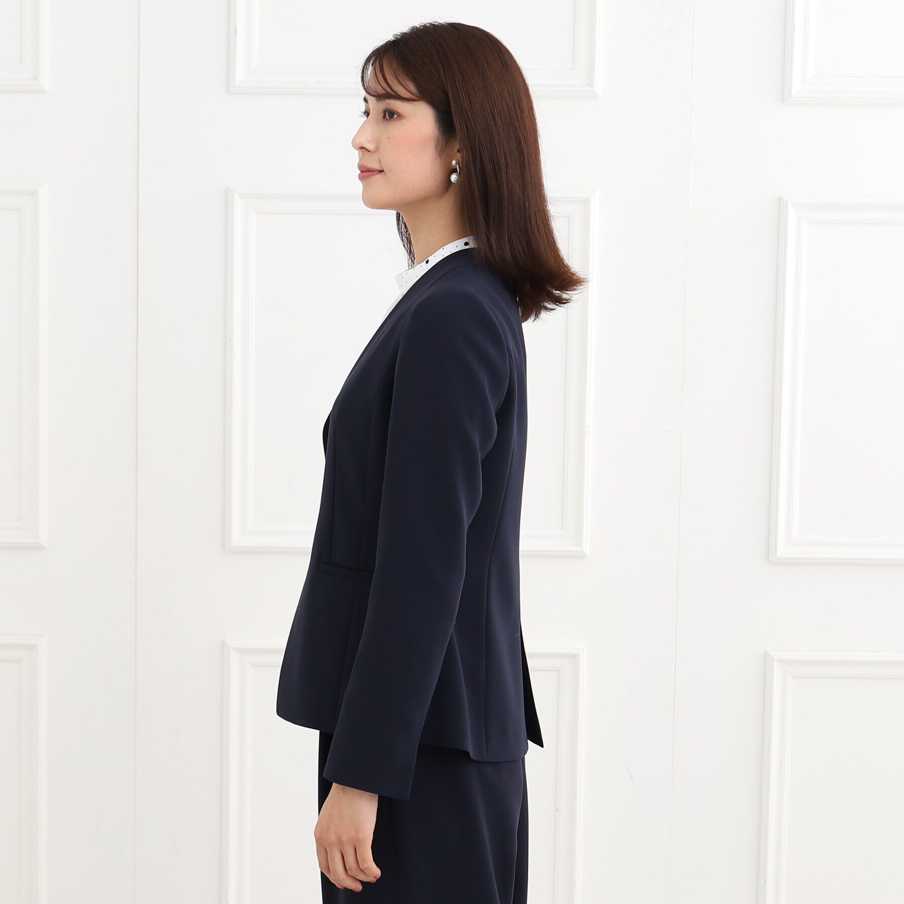 Reflect「【フォーマル/洗える/セットアップ可】ノーカラージャケット」|ノーカラージャケット|