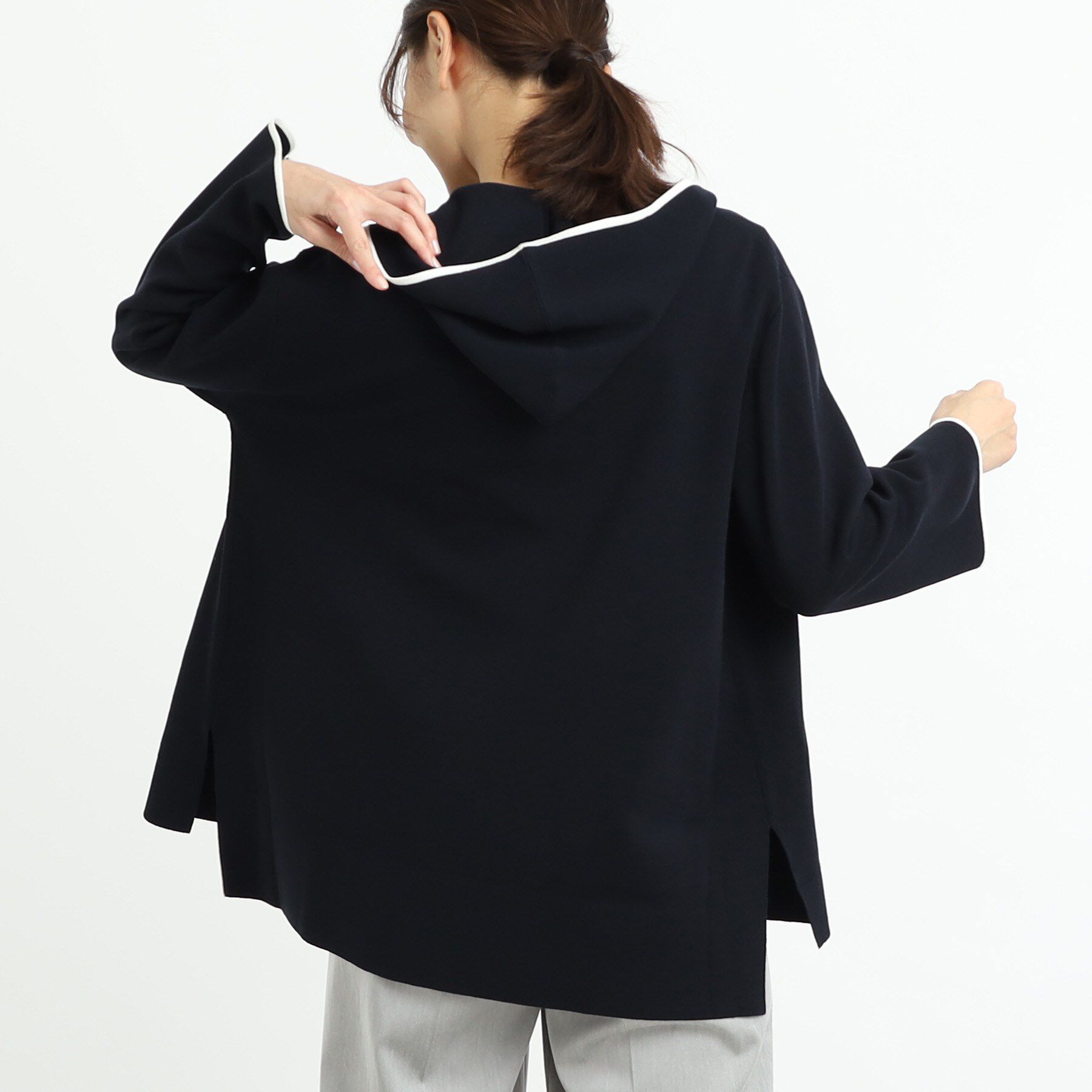 Reflect「【軽羽織りに◎】フーデッドニットカーディガン」|カーディガン|