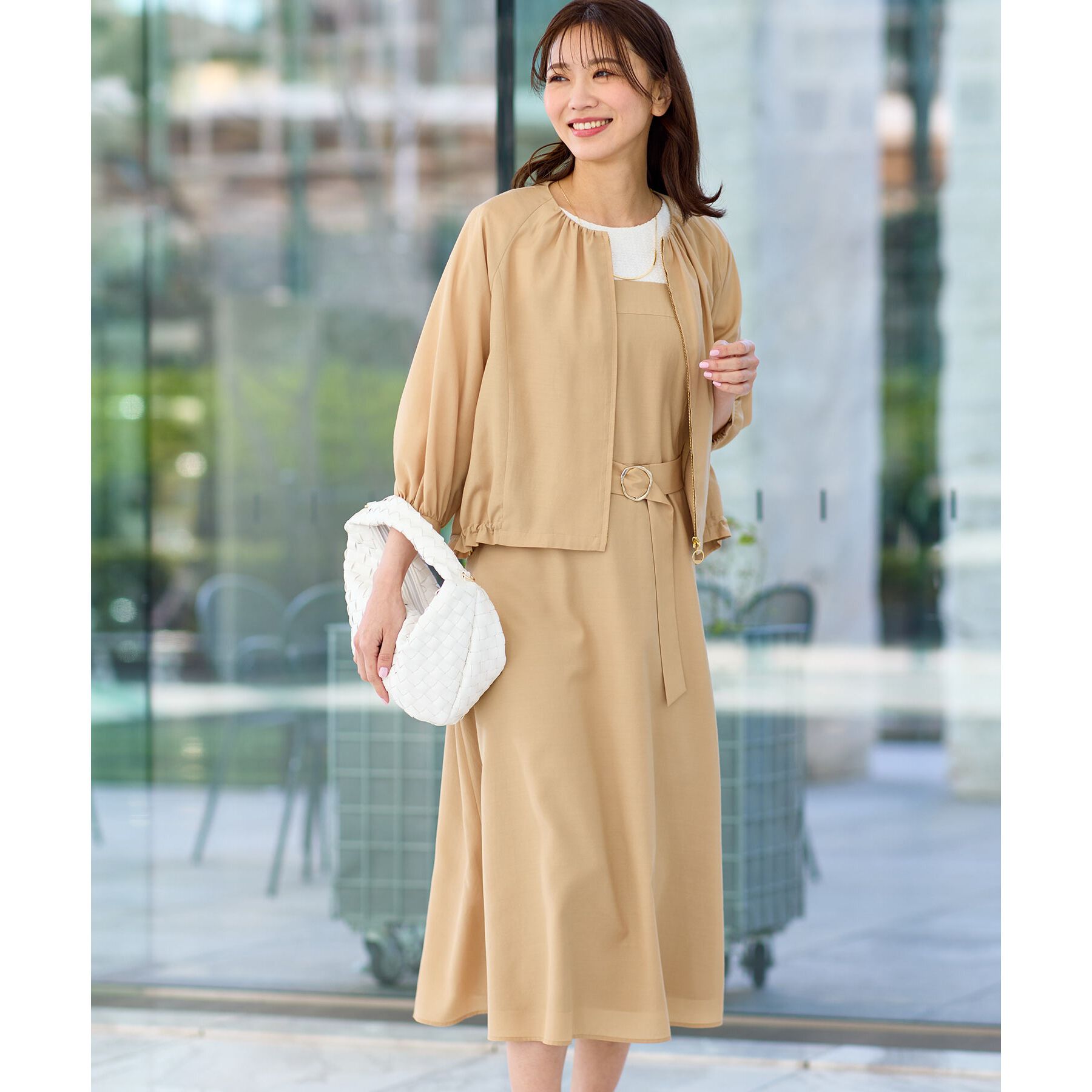 Reflect「【ショルダー付き／長財布も入る！】レザー調メッシュバッグ」|ハンドバッグ|