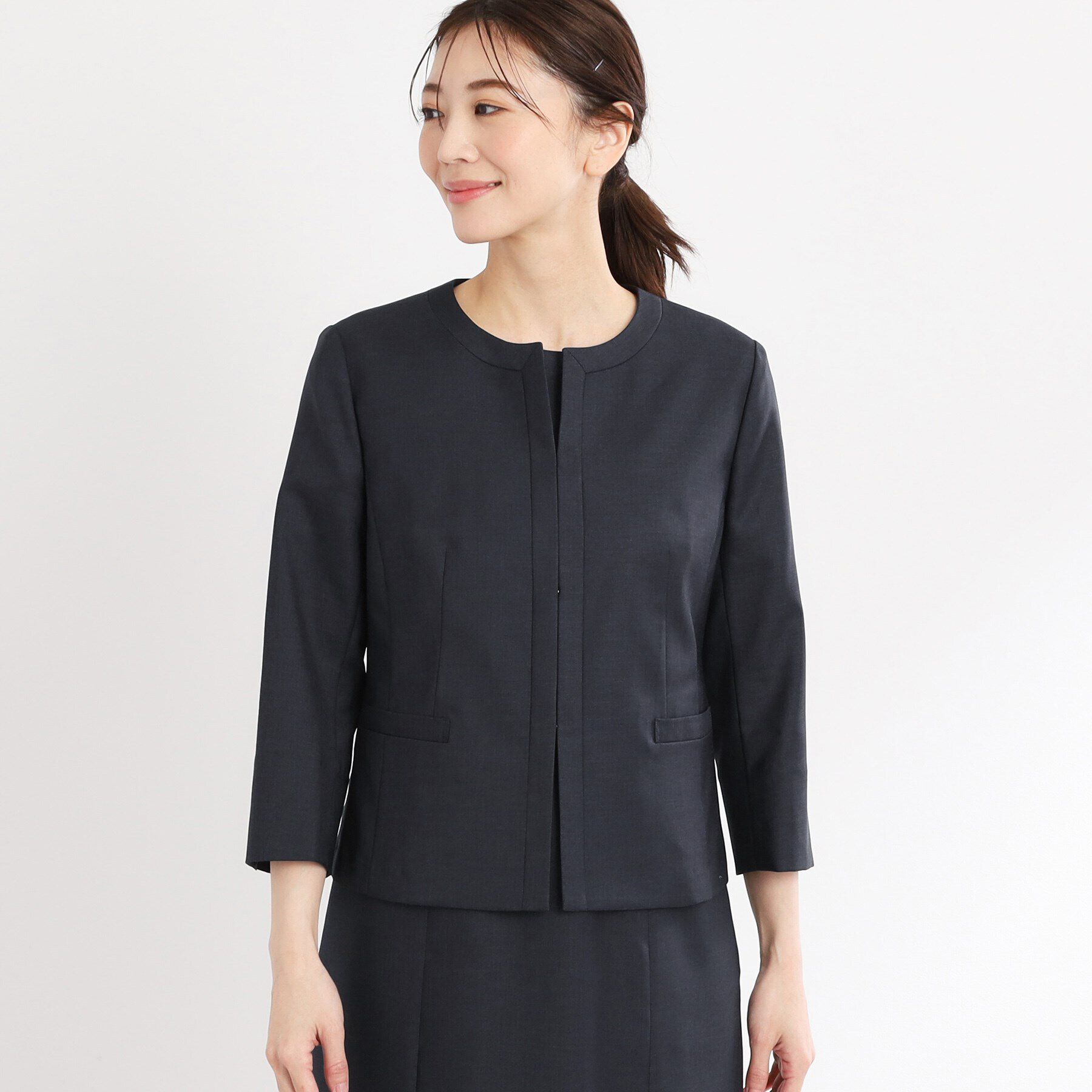 Reflect「【夏SALE／UVカット／接触冷感／洗える／セットアップ可】ドライタッチジャケット」|ノーカラージャケット|