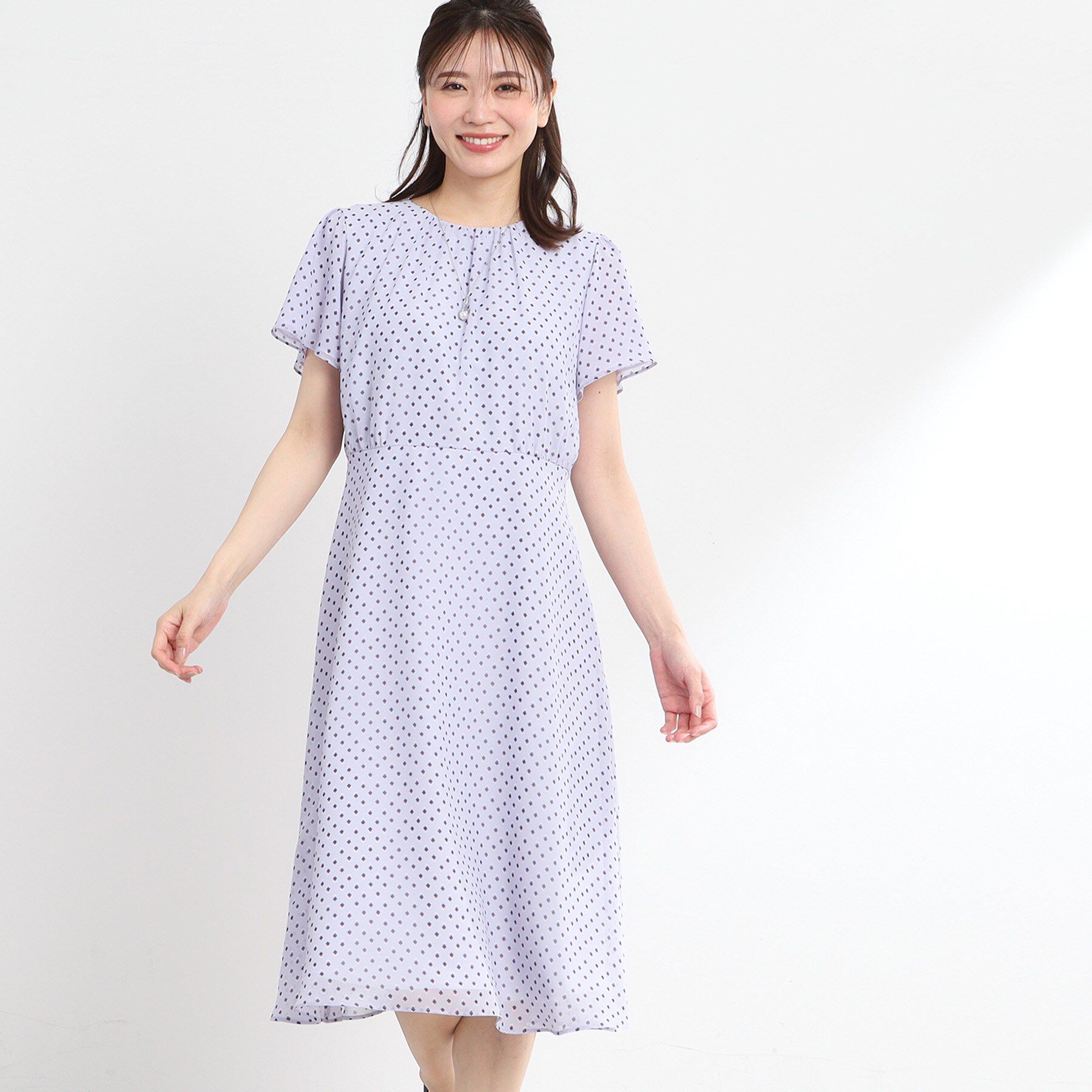 Reflect「【夏SALE／WEB先行カラーあり／マシンウォッシュ可】コツキ幾何柄ワンピース」|ワンピース|