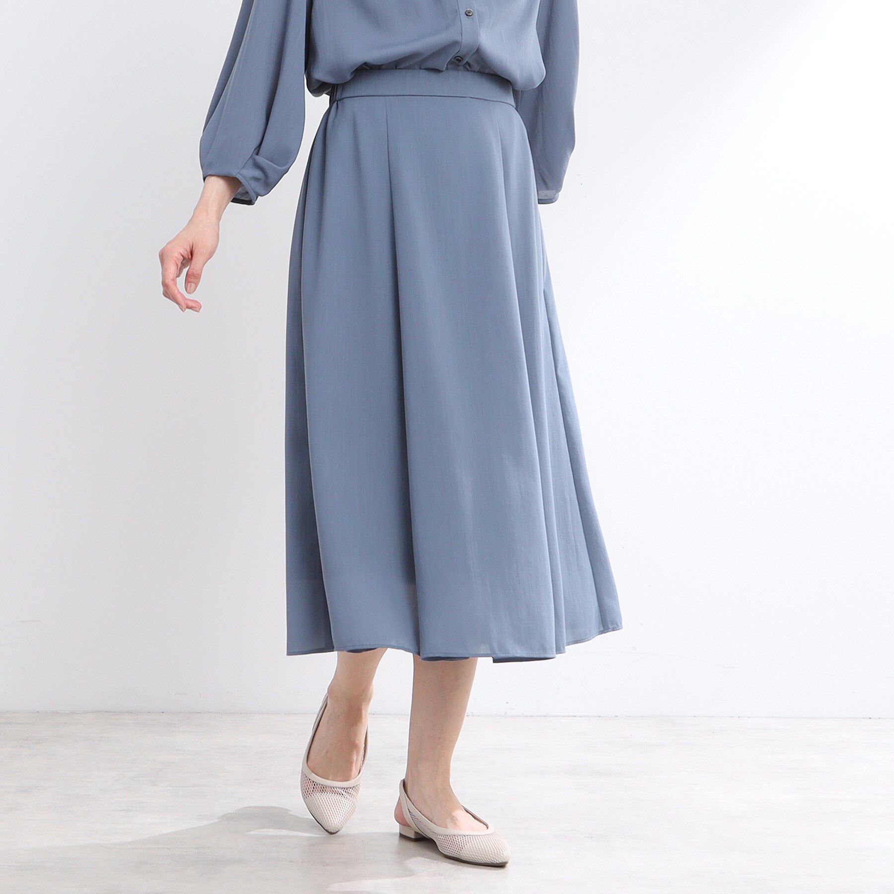 Reflect「【マシンウォッシュ可／ウエスト総ゴム／セットアップ可】エアリーロングスカート」|スカート|