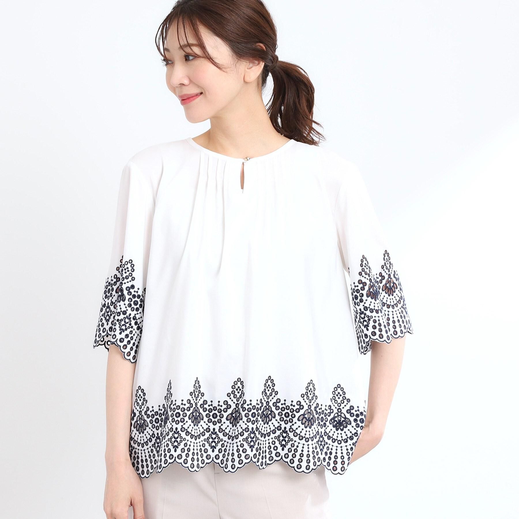 Reflect「【洗える／シワになりにくい】エンブロイダリーブラウス」|シャツ・ブラウス|