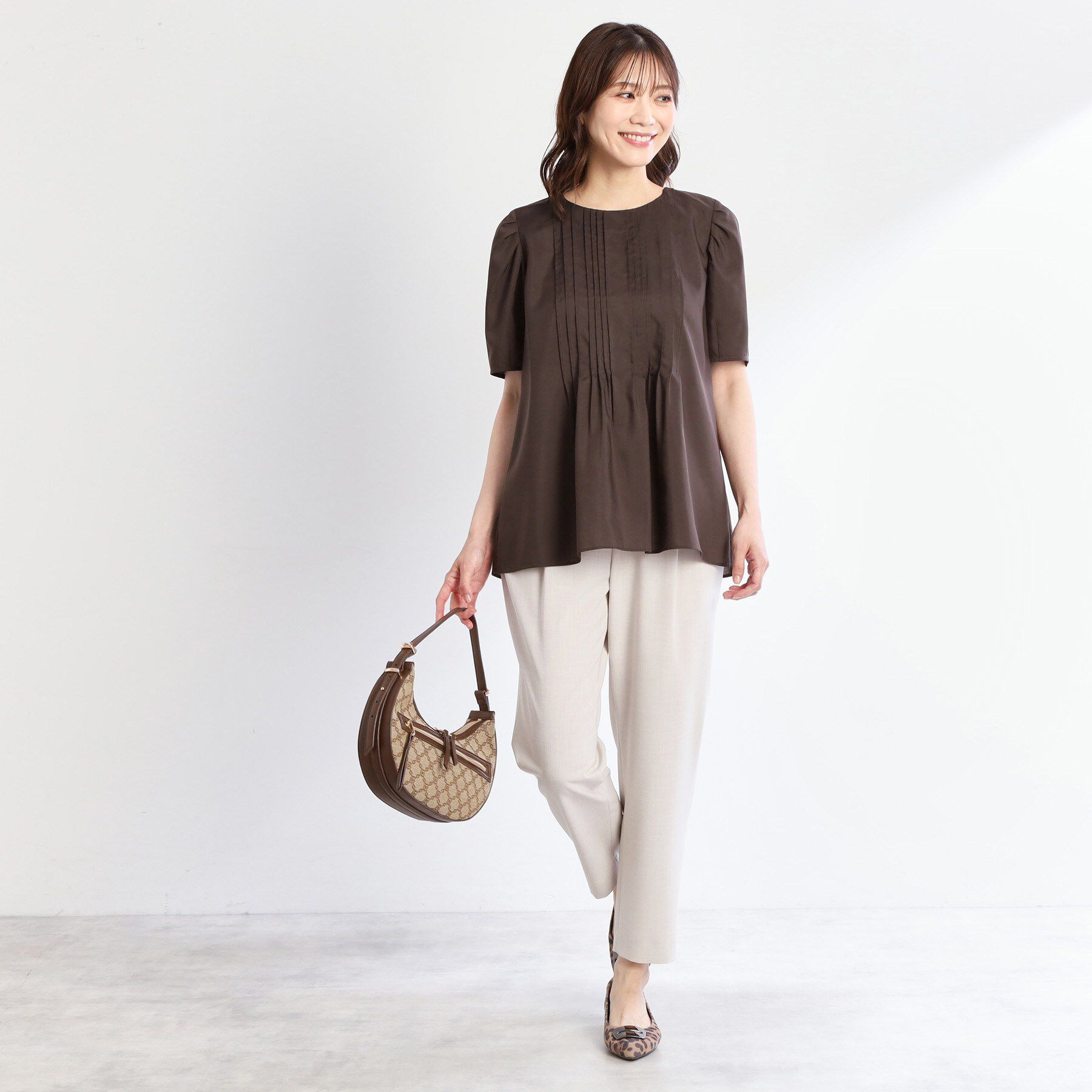 Reflect「【すっきり見え！長め丈】ピンタックデザインチュニックブラウス」|シャツ・ブラウス|