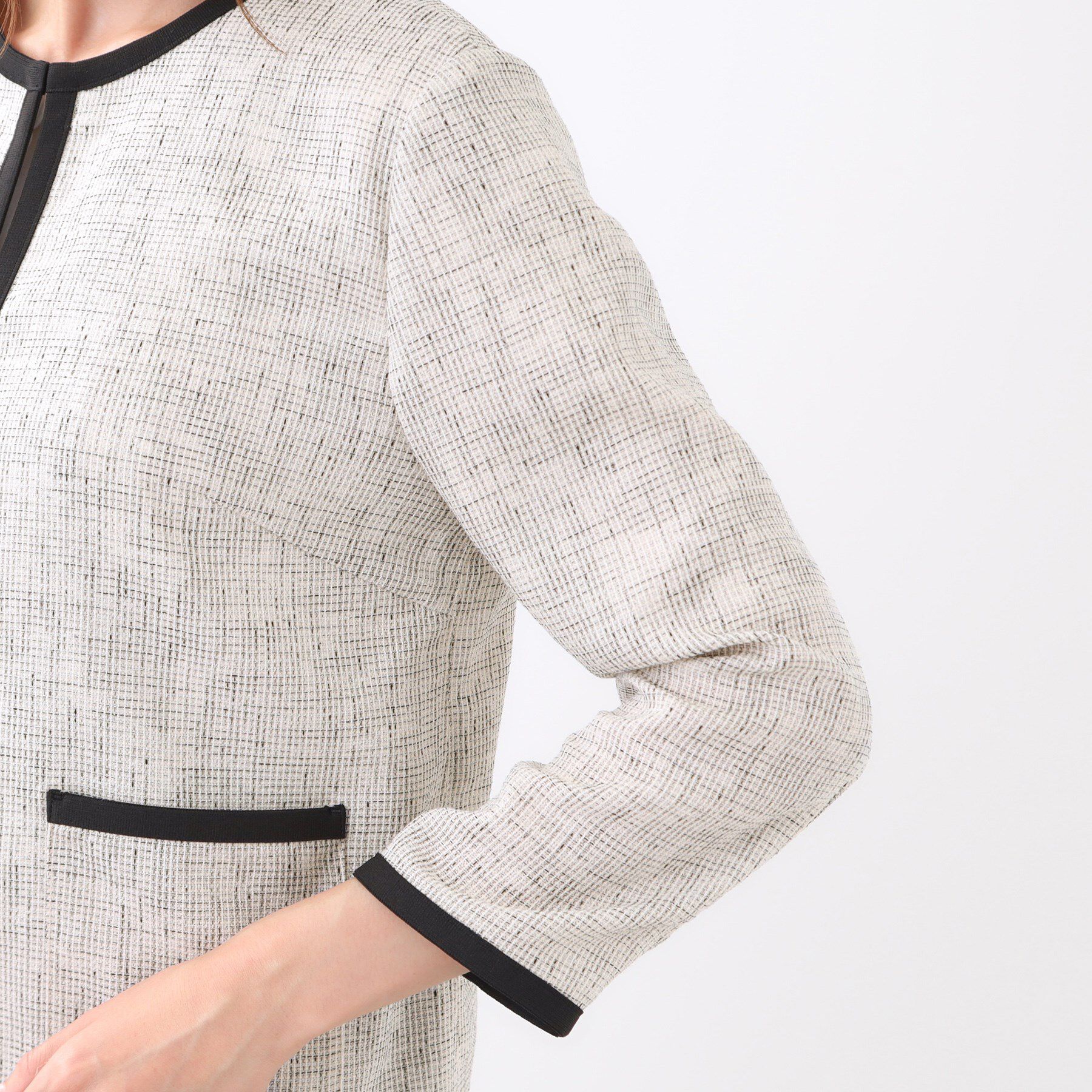 Reflect「【軽い着心地】メッシュツイードジャケット」|ノーカラージャケット|