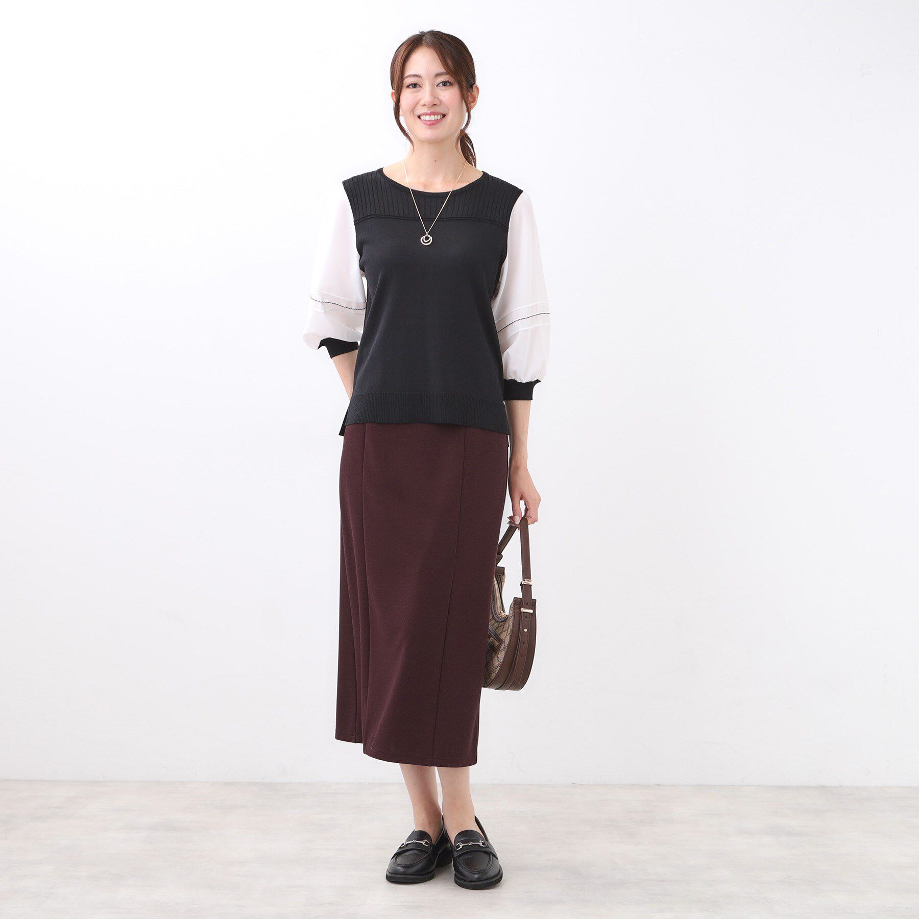 Reflect「【すっきり見え／ウエスト総ゴム】ジャージナロースカート」|スカート|