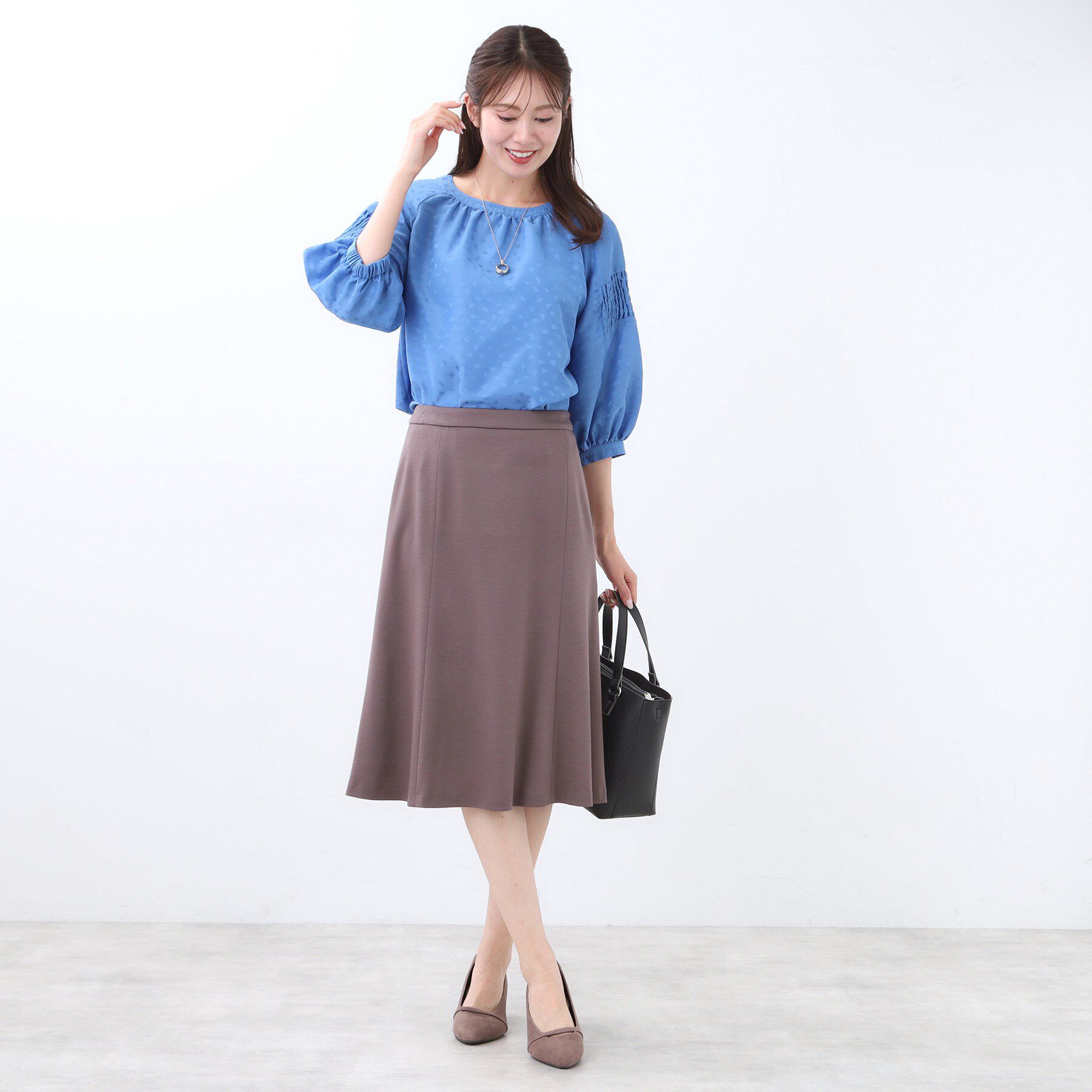 Reflect「【一枚で着映える◎】レオパード風ジャカードブラウス」|シャツ・ブラウス|