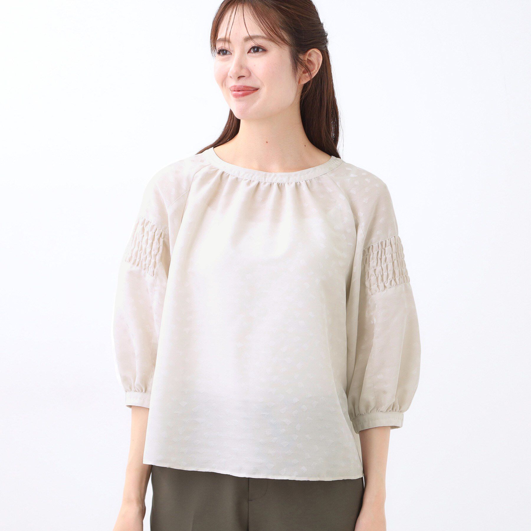 Reflect「【一枚で着映える◎】レオパード風ジャカードブラウス」|シャツ・ブラウス|