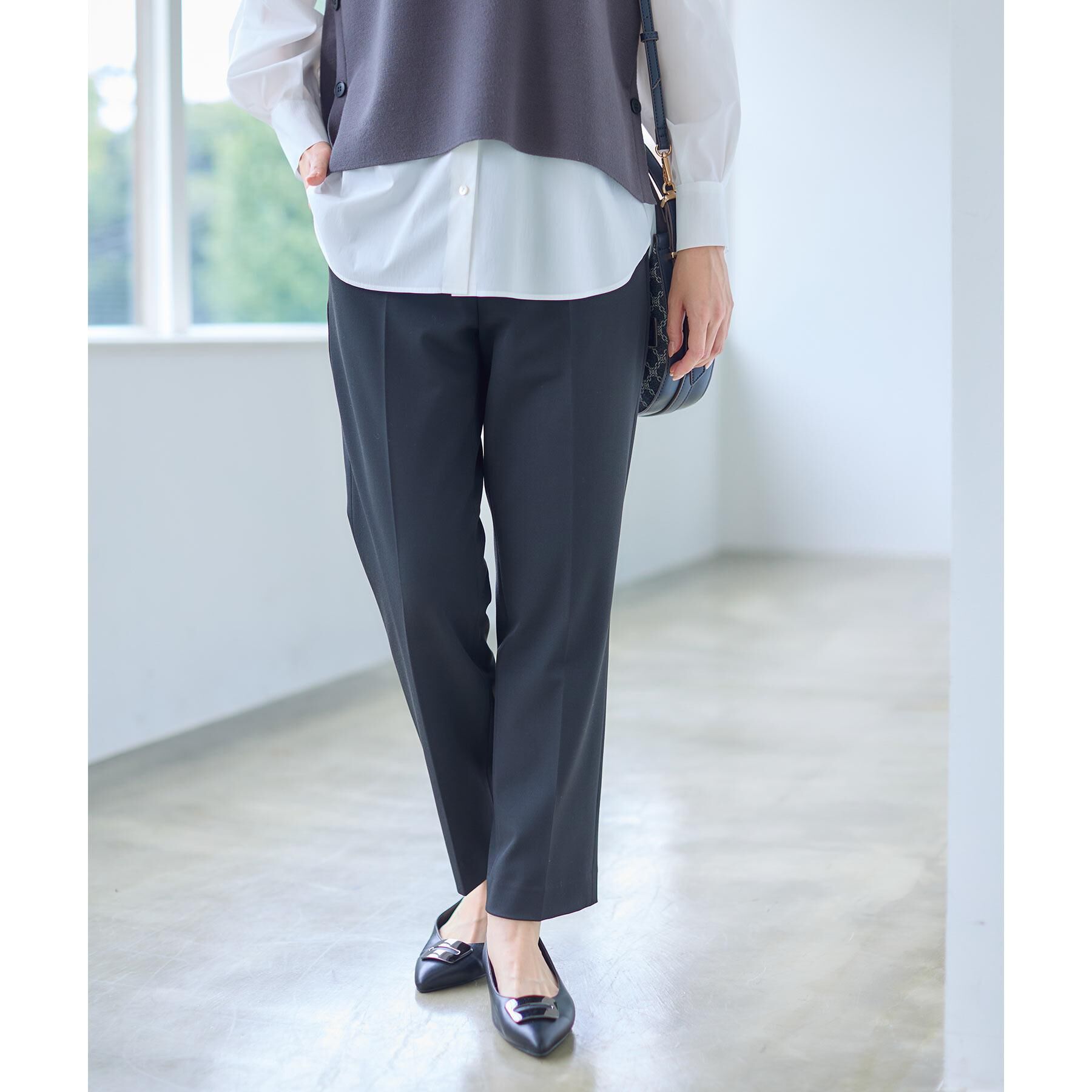 Reflect「【高身長さんに嬉しい長め丈追加！／私のパンツ／すっきり見え◎】テーパードパンツ」|その他|ブラック(019)