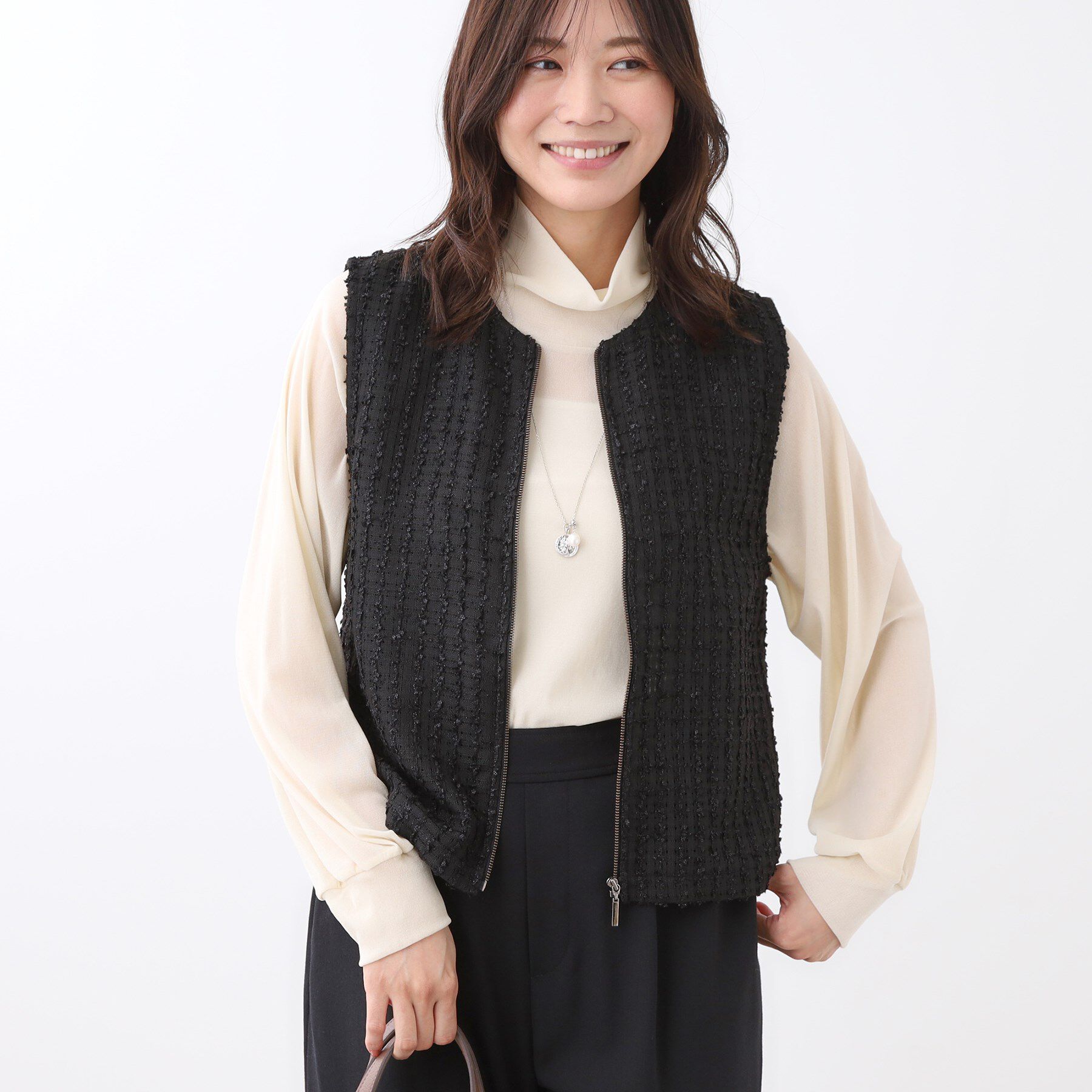 Reflect「【軽い羽織に◎】フロントファスナー開きベスト」|ベスト・ジレ|