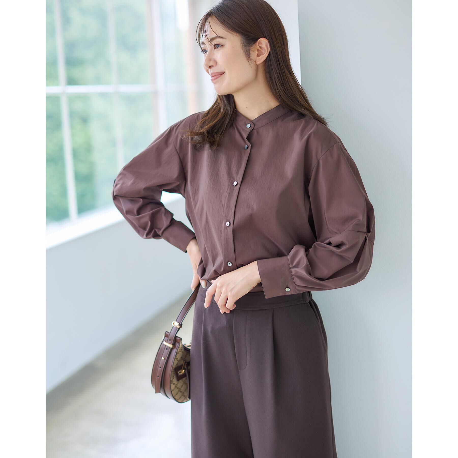 Reflect「【さらっと一枚で決まる／重ね着にもおすすめ◎】タックスリーブシャツブラウス」|シャツ・ブラウス|