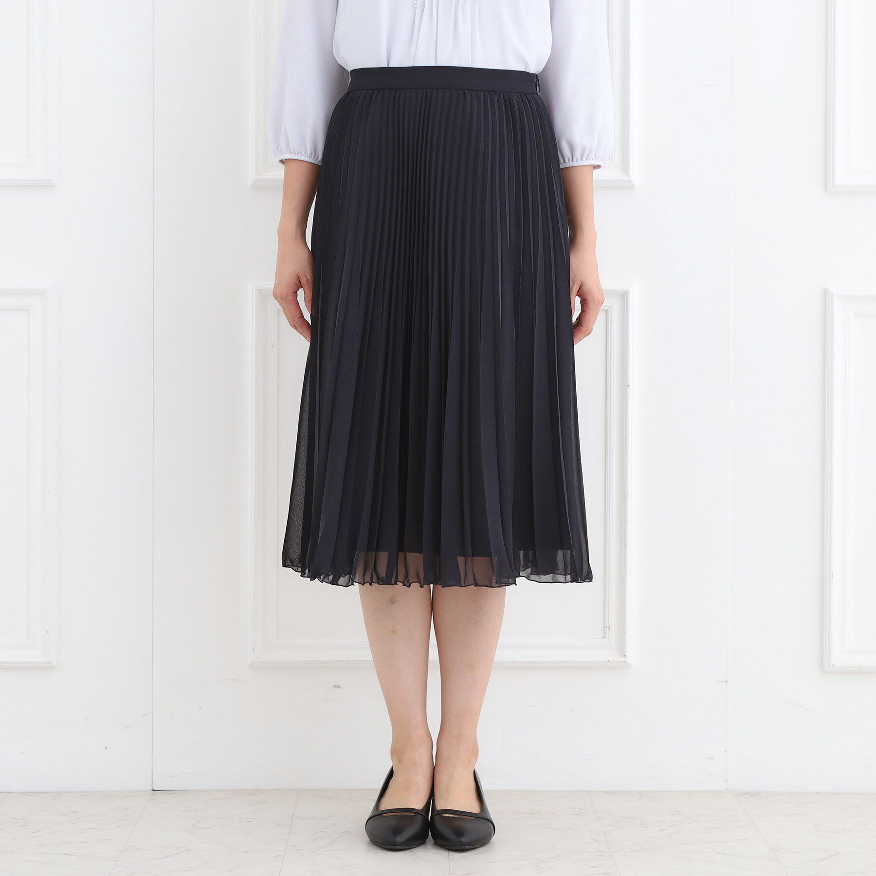 Reflect「【お仕事に◎】シフォンジョーゼットプリーツスカート」|スカート|