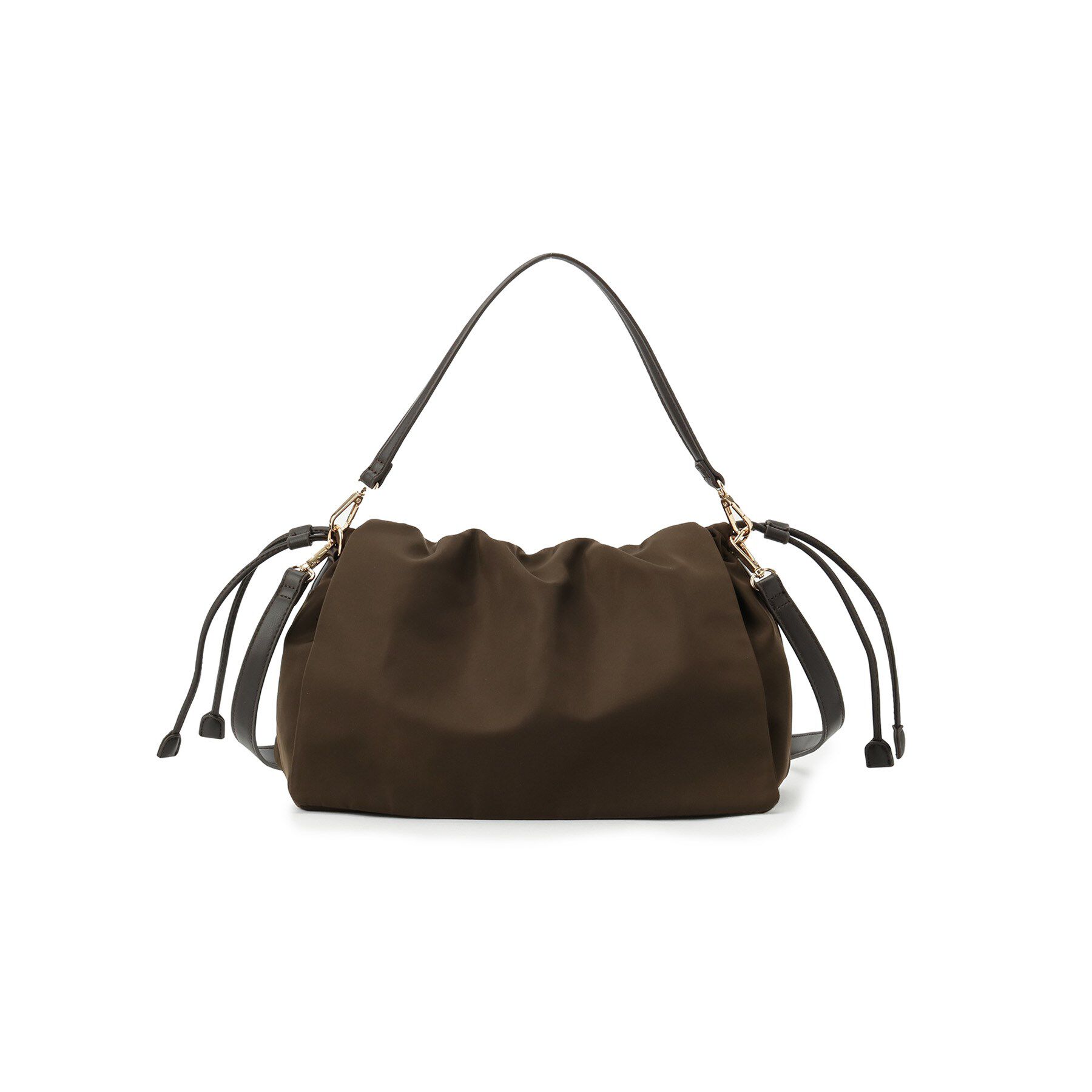 Reflect「【ショルダーストラップ付き】しぼりデザインバッグ」|ショルダー・メッセンジャー|モカブラウン(042