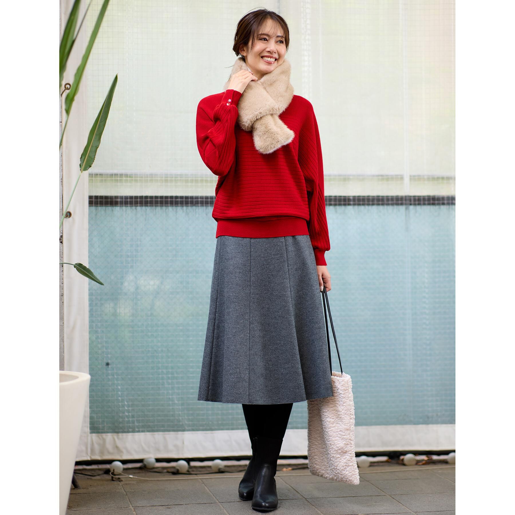 Reflect「【コーディネートのアクセントに◎】リバーシブルフェイクファーストール」|ストール|