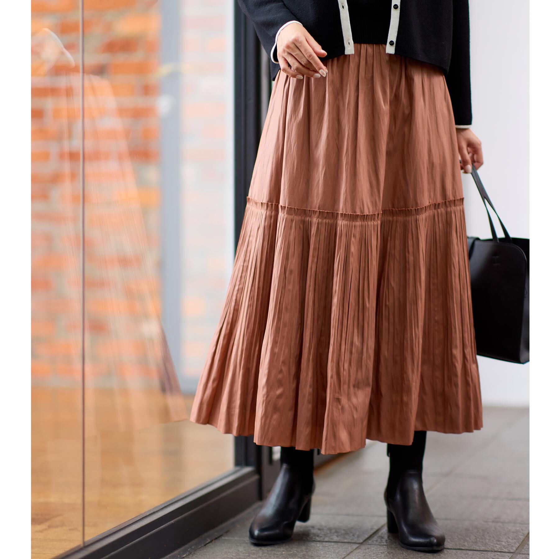 Reflect「【腰周りすっきり◎】プリーツギャザースカート」|スカート|