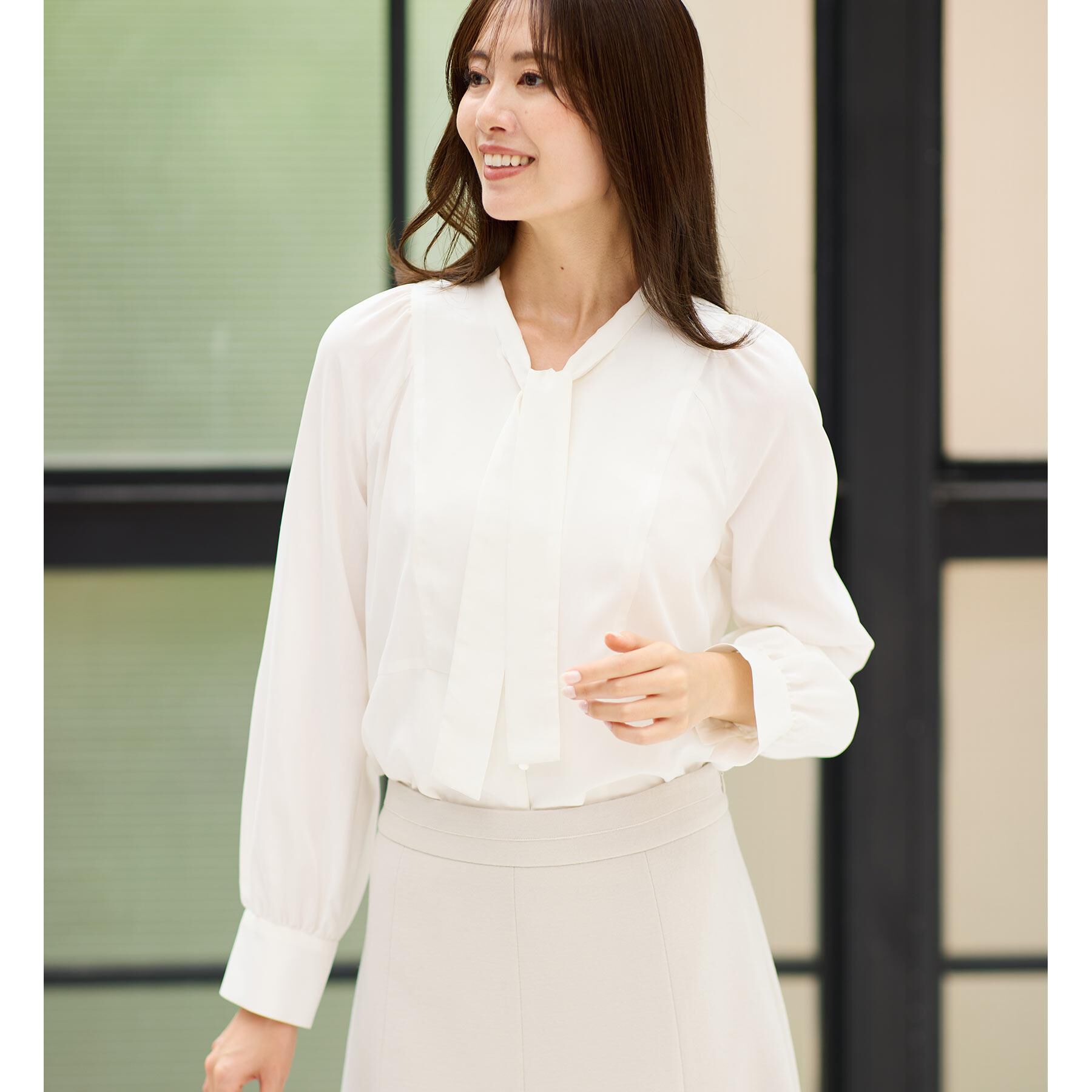 Reflect「【レイヤードに◎】ボウタイブラウス」|シャツ・ブラウス|