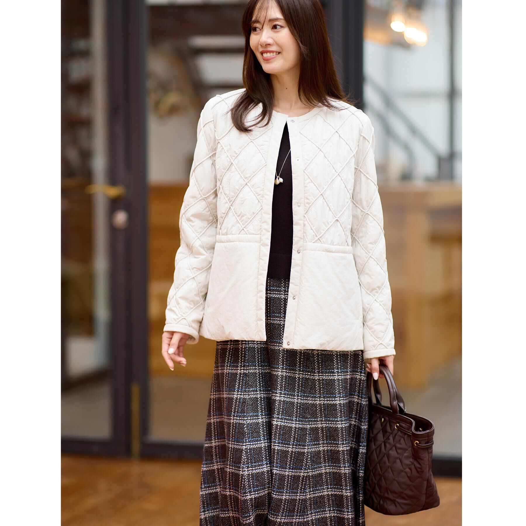 Reflect「【気軽な羽織に◎】中綿キルティングショートコート」|ダウン|