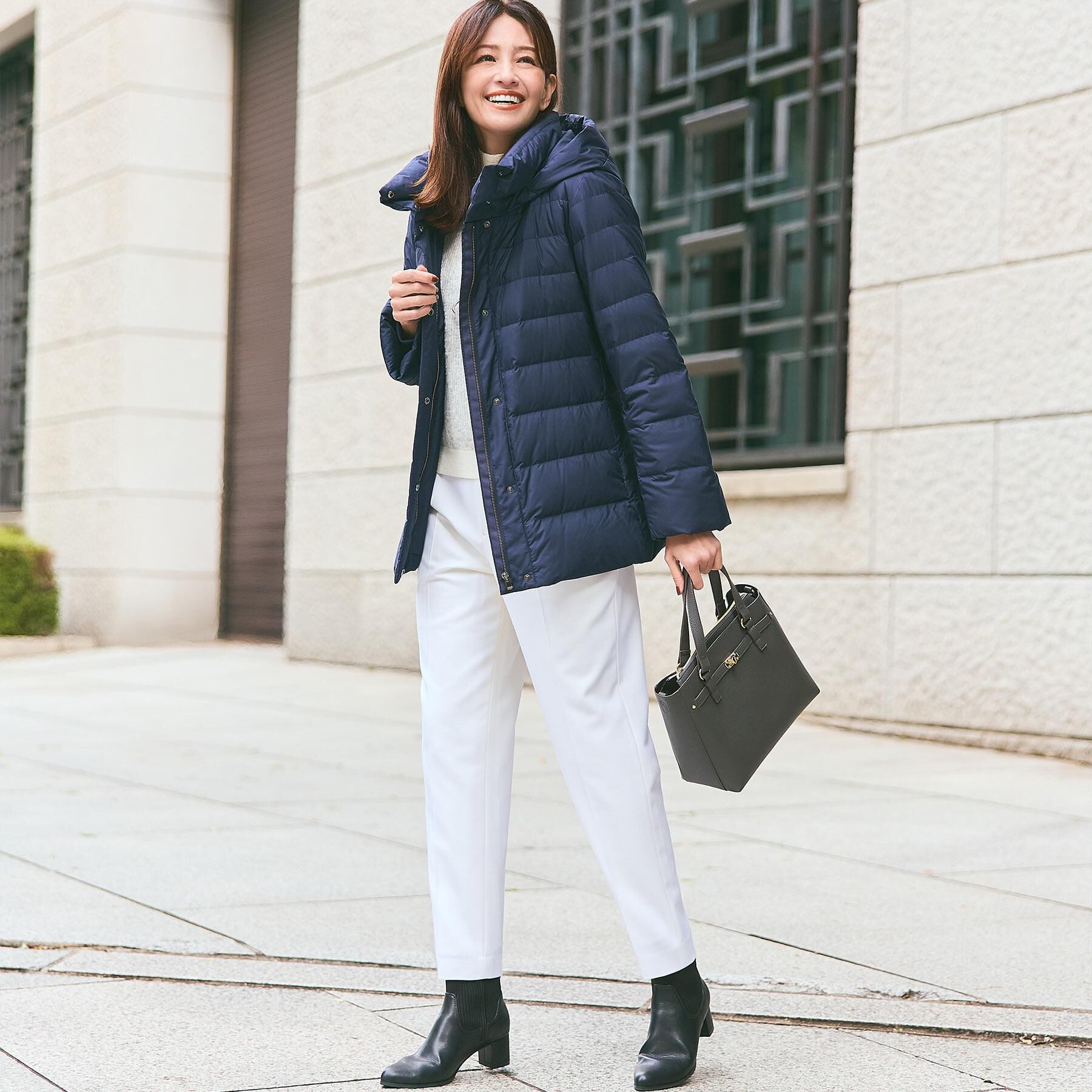 Reflect「【定番人気】フーデッドミドルダウンコート」|ダウン|