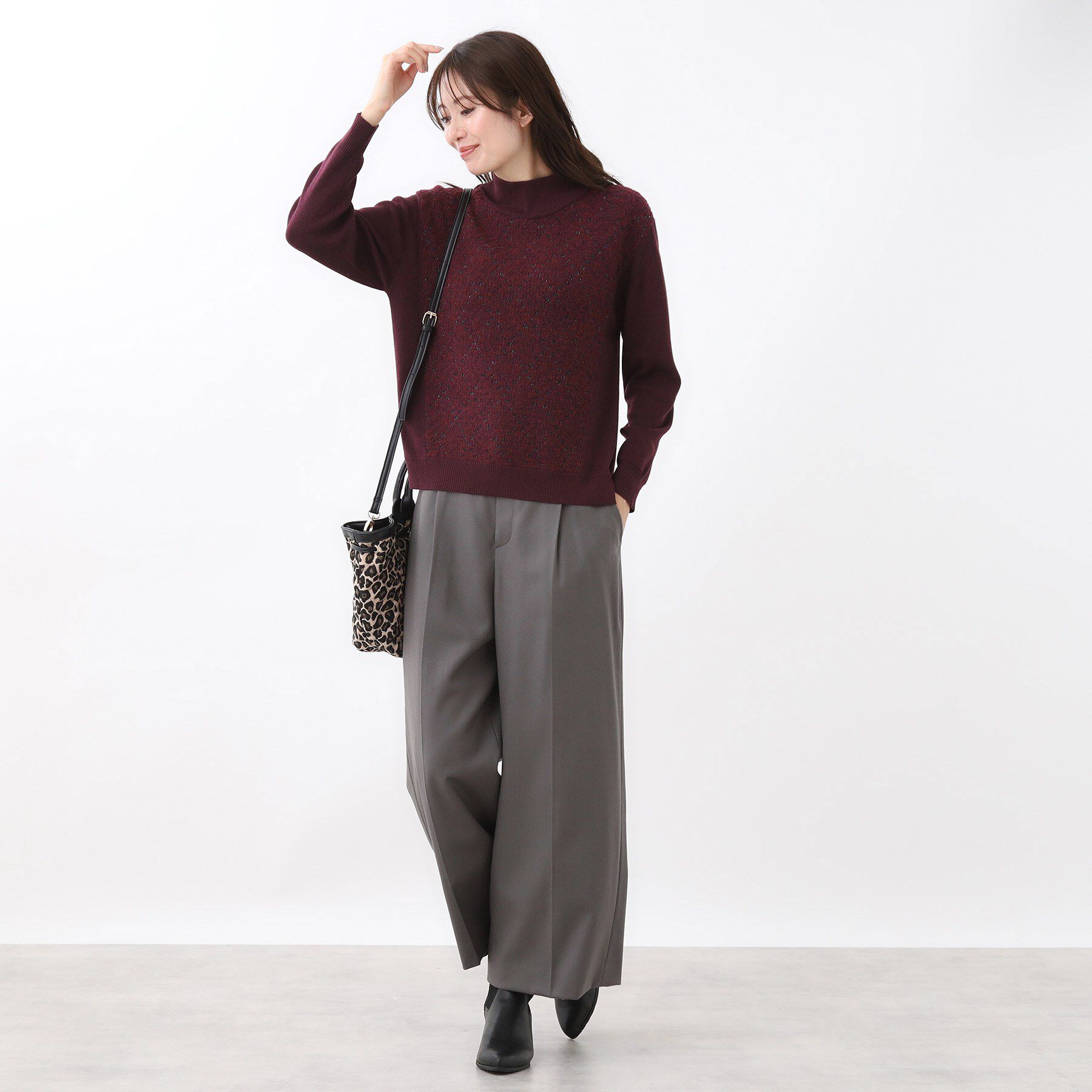 Reflect「アーガイル柄ハイネックニット」|ニット・セーター|