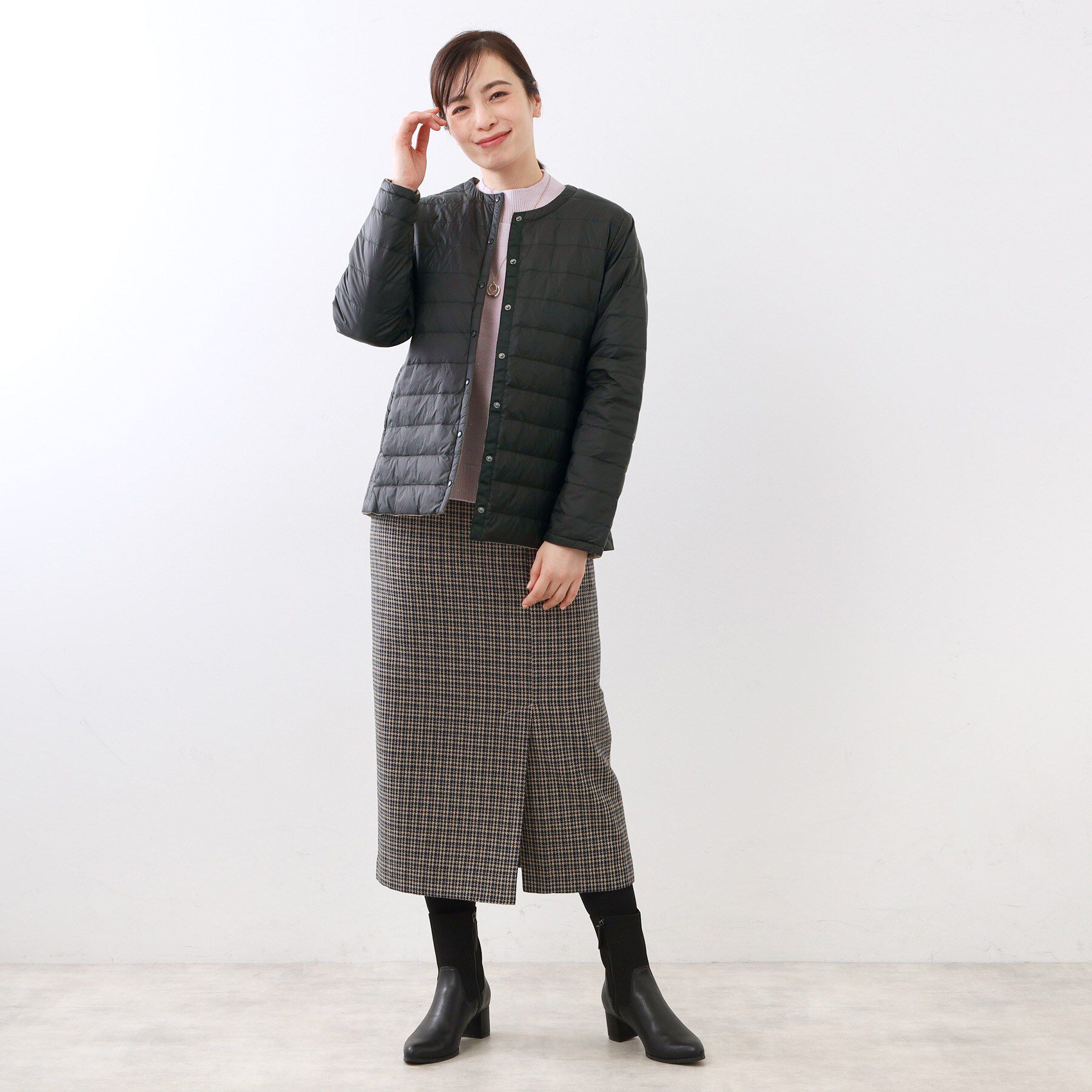 Reflect「【リバーシブルで着られる◎】ダイヤ柄キルトジャケット」|ダウン|