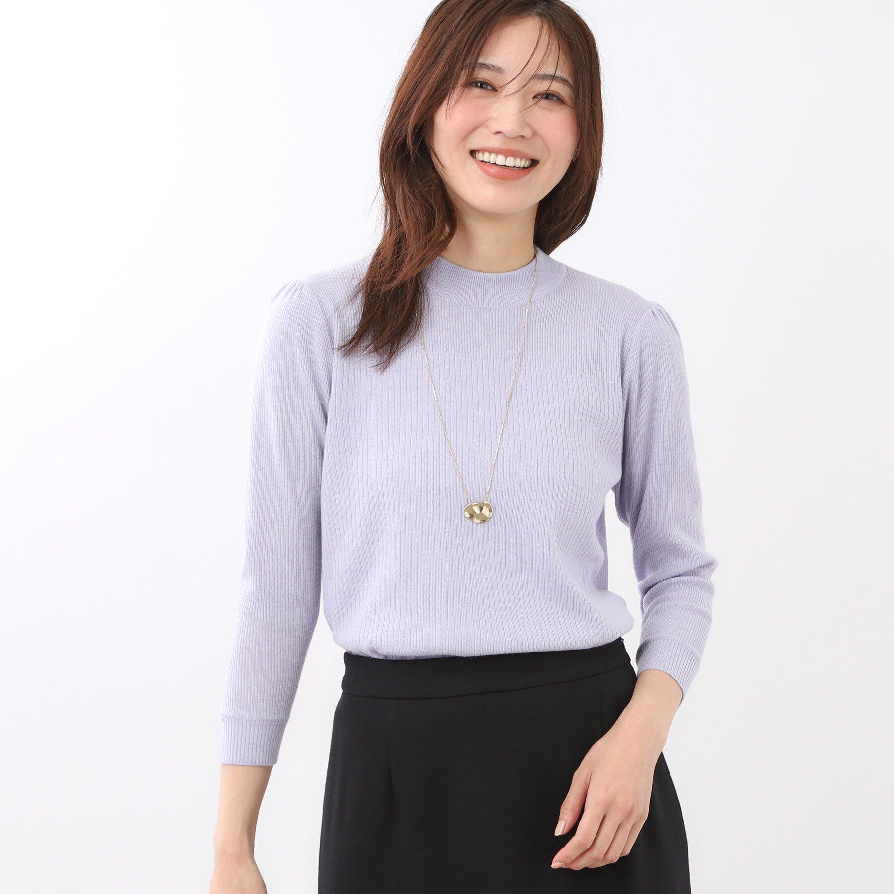 Reflect「【選べる5色／アンサンブル可】プチハイネックリブニット」|ニット・セーター|